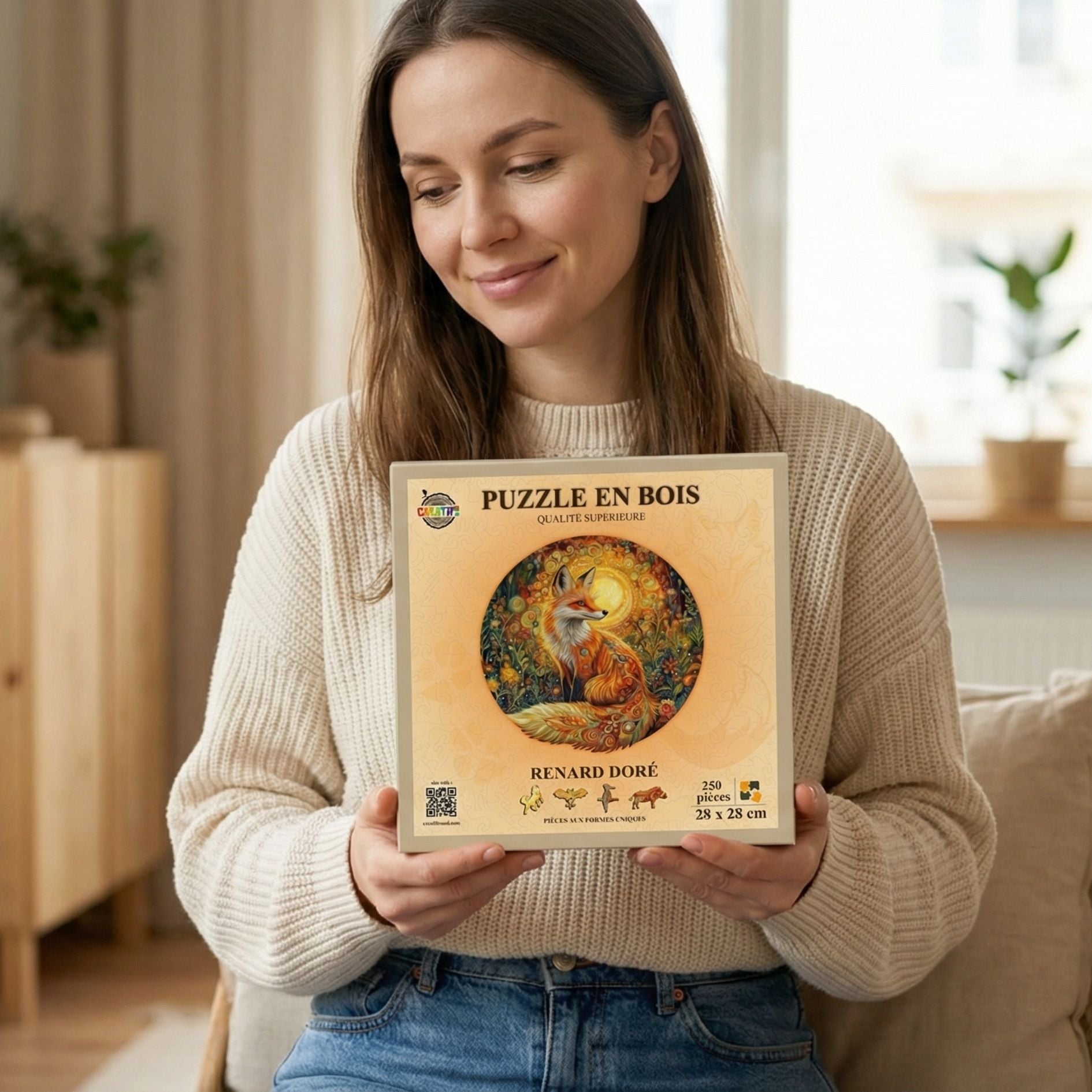 Renard doré Puzzle en bois