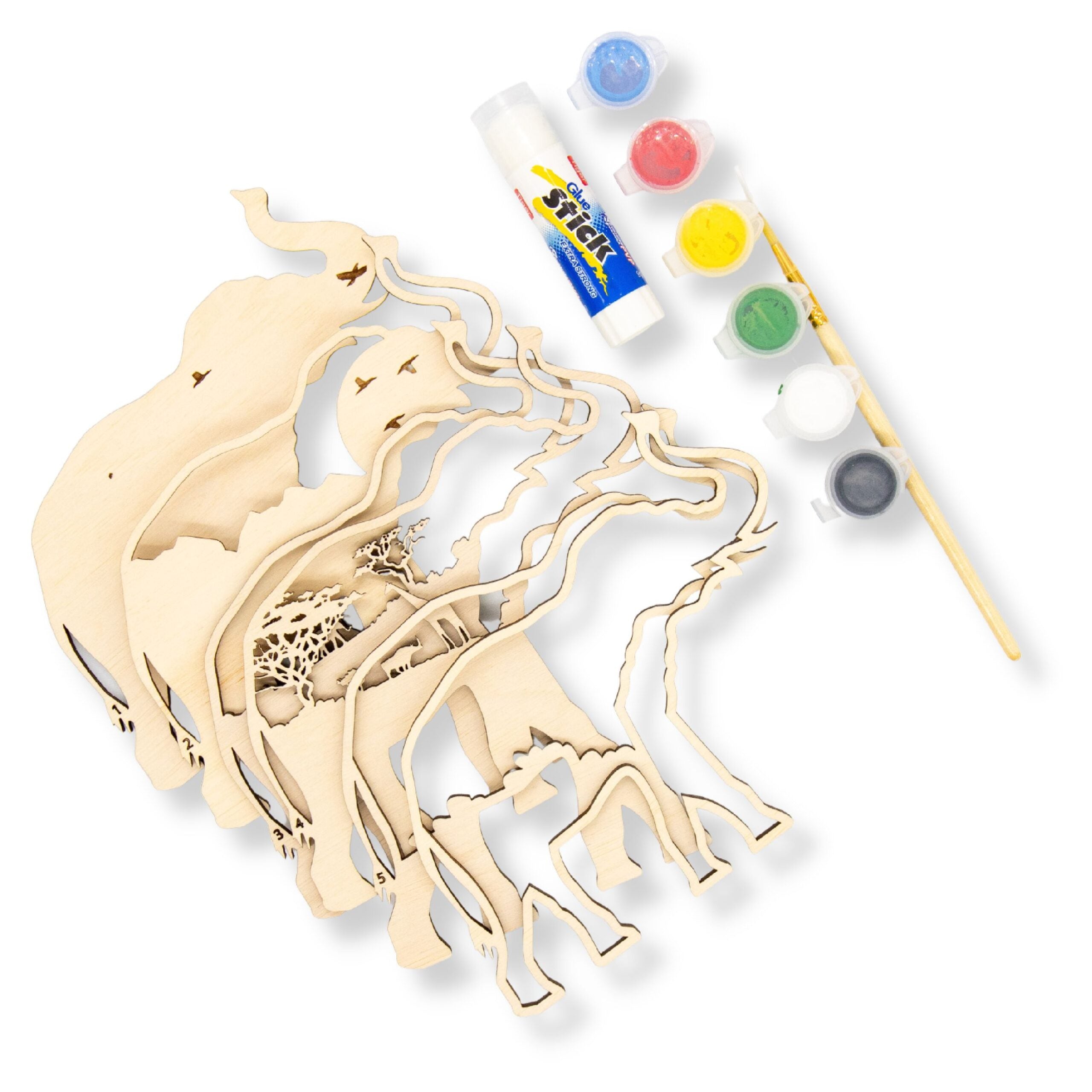 3D Wooden coloring kit Elephant