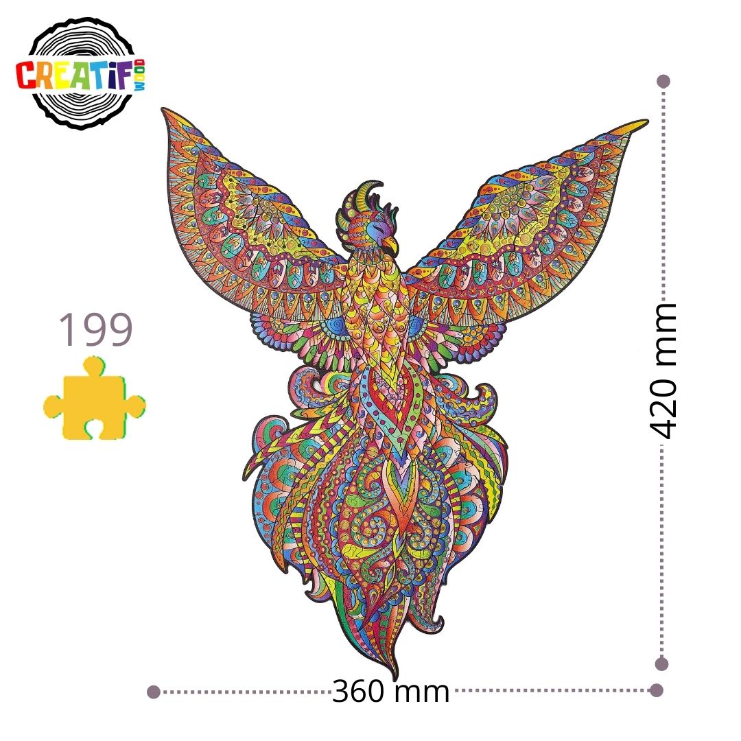 The Flaming Phoenix Wooden Puzzle