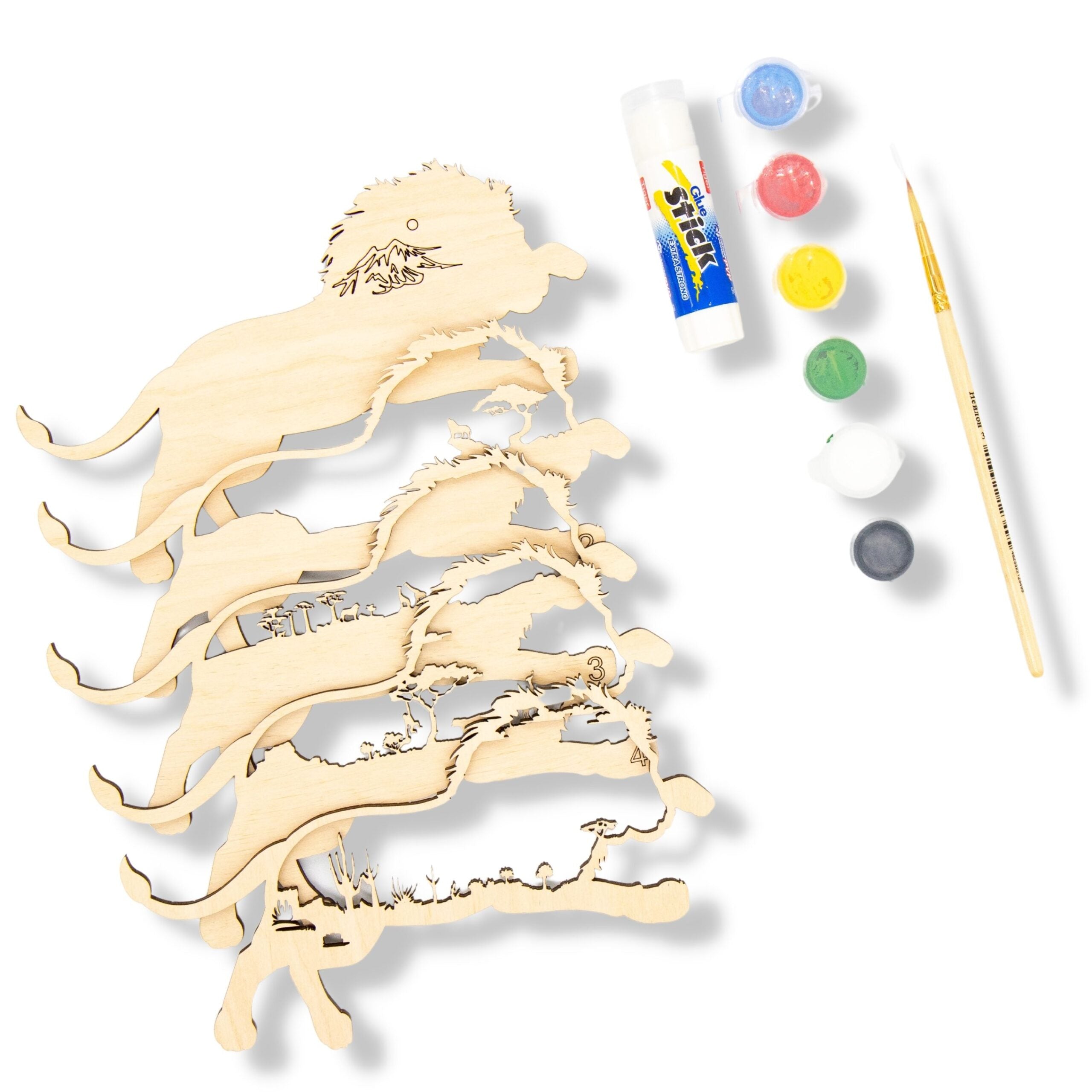 3D Wooden coloring kit Lion