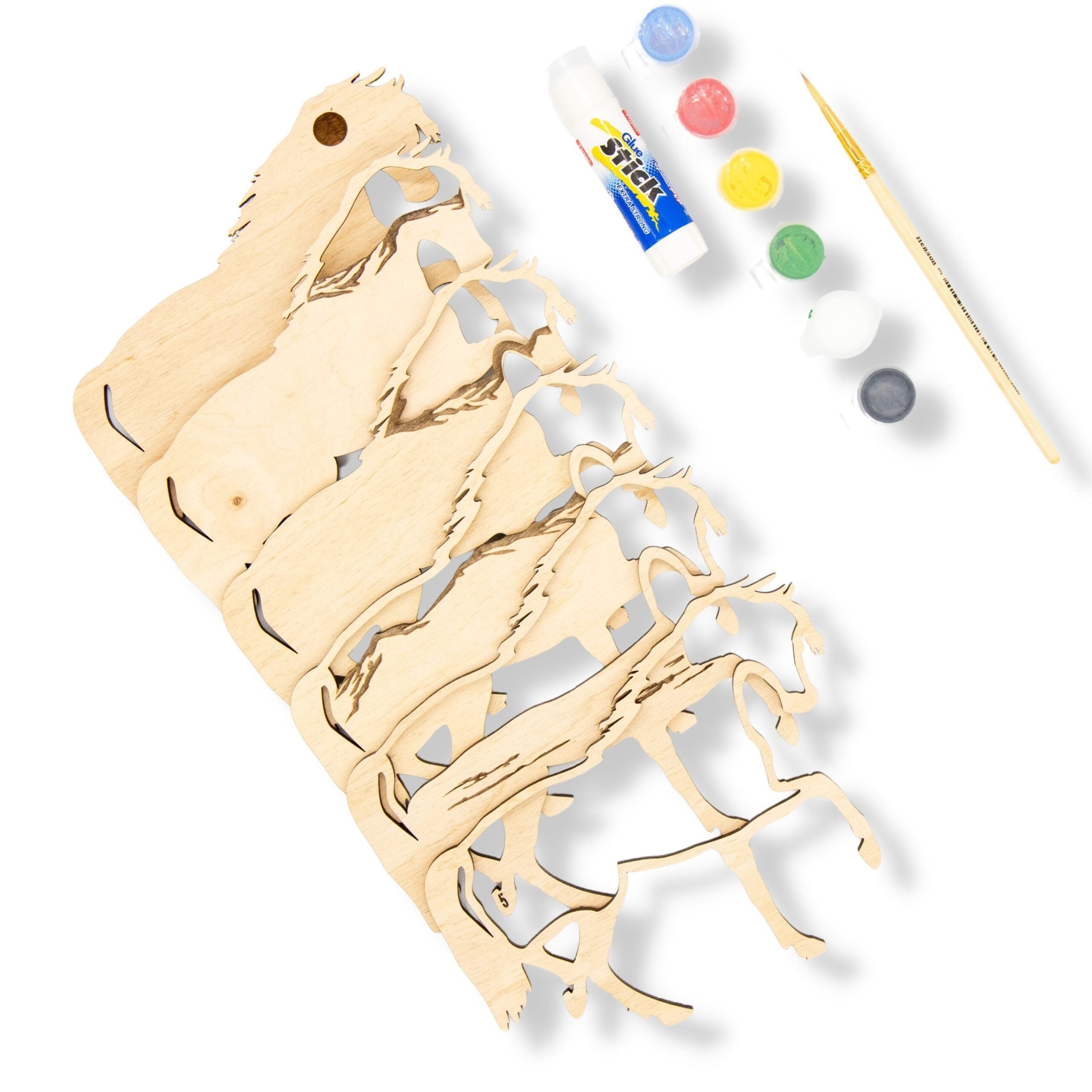 3D Wooden coloring kit Horse