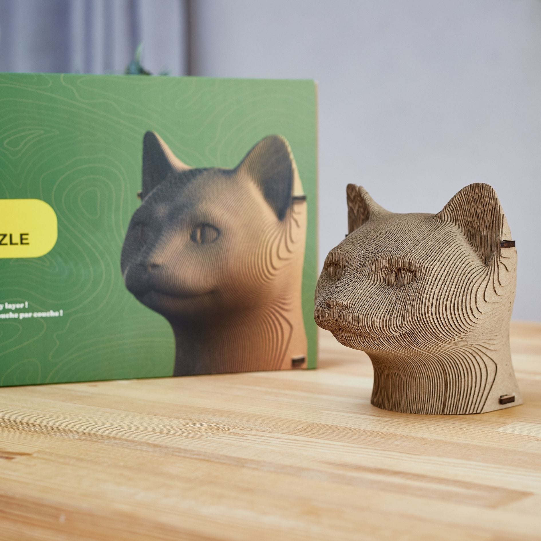 3D cardboard puzzle-sculpture Cat