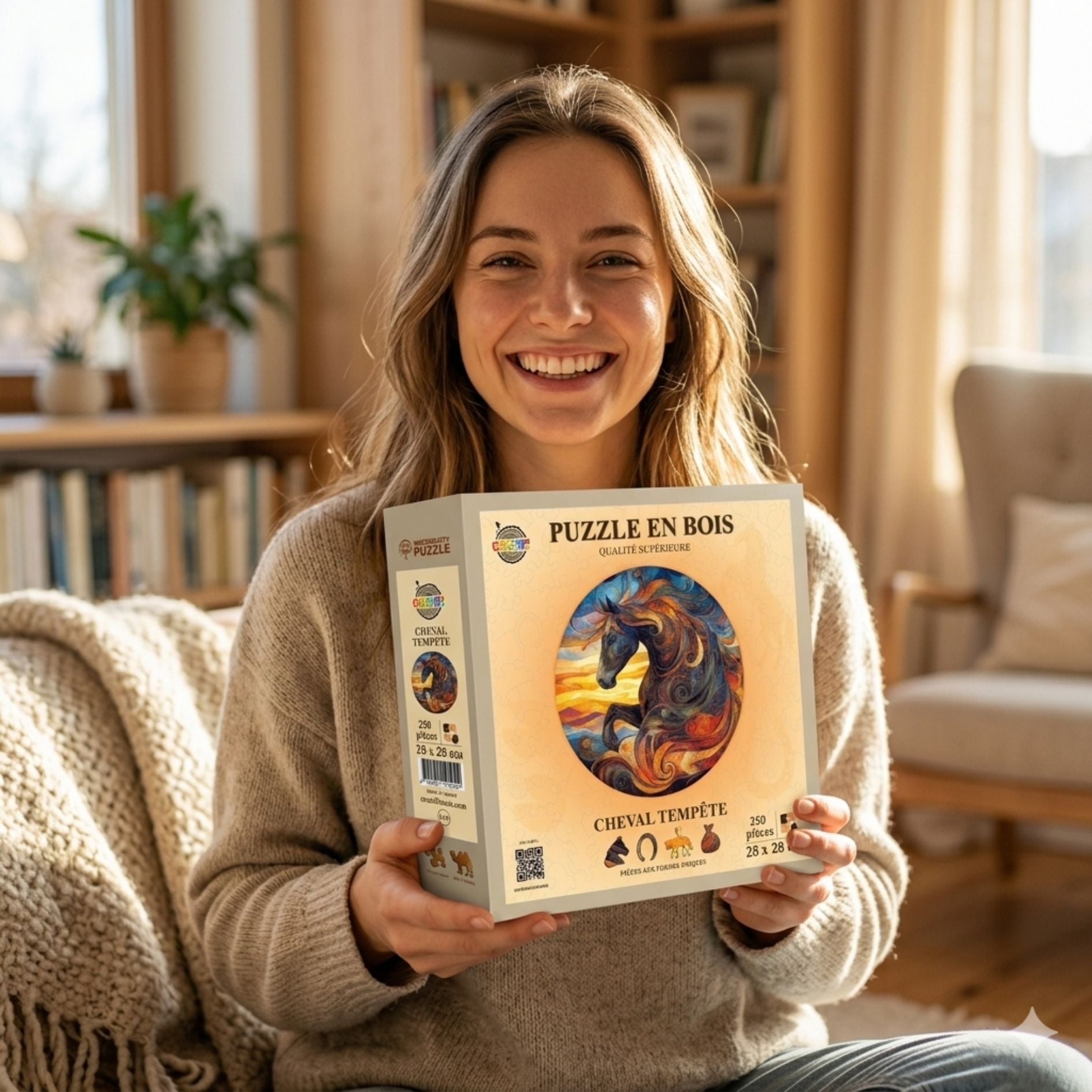 Cheval tempête Puzzle en bois
