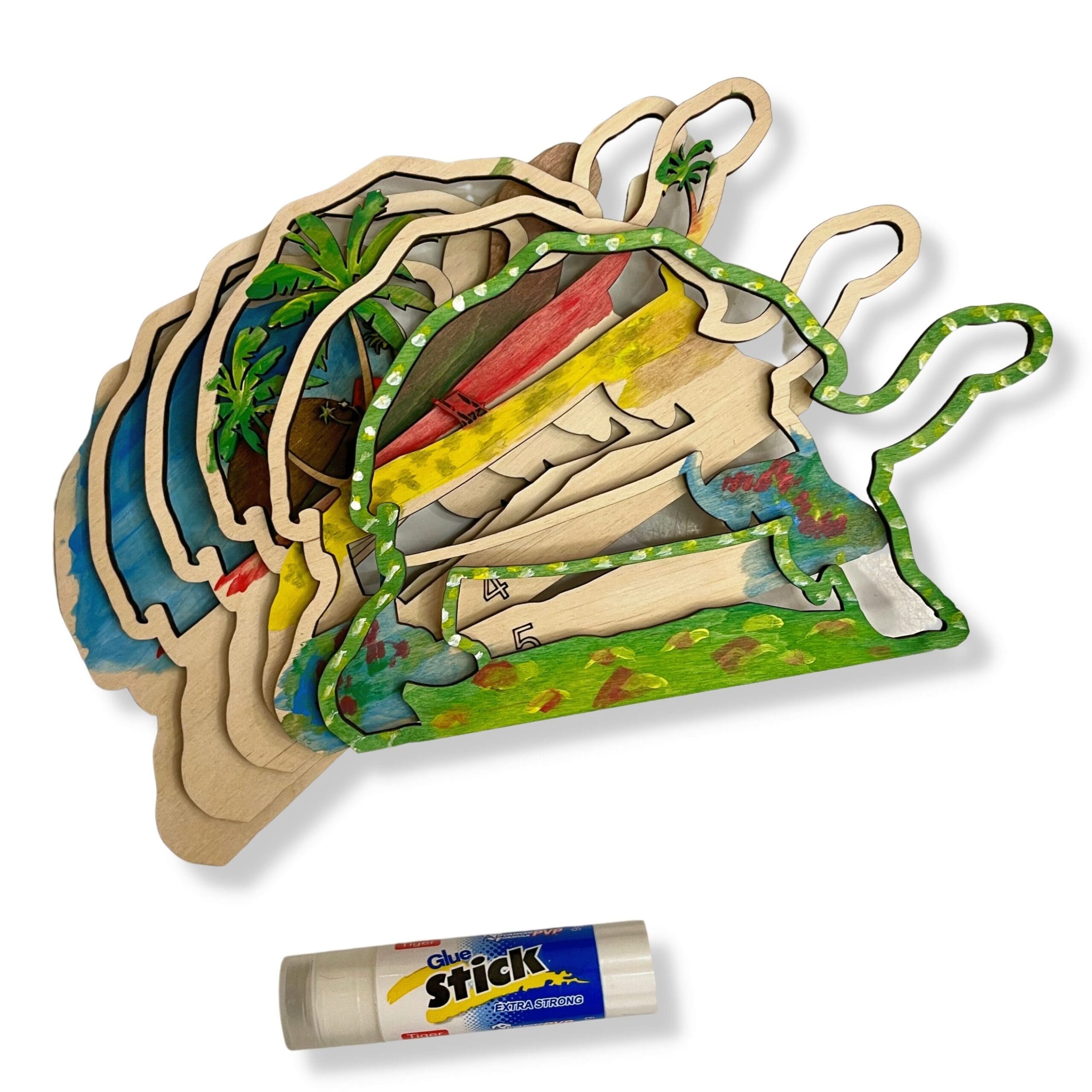 3D Wooden coloring kit Turtle