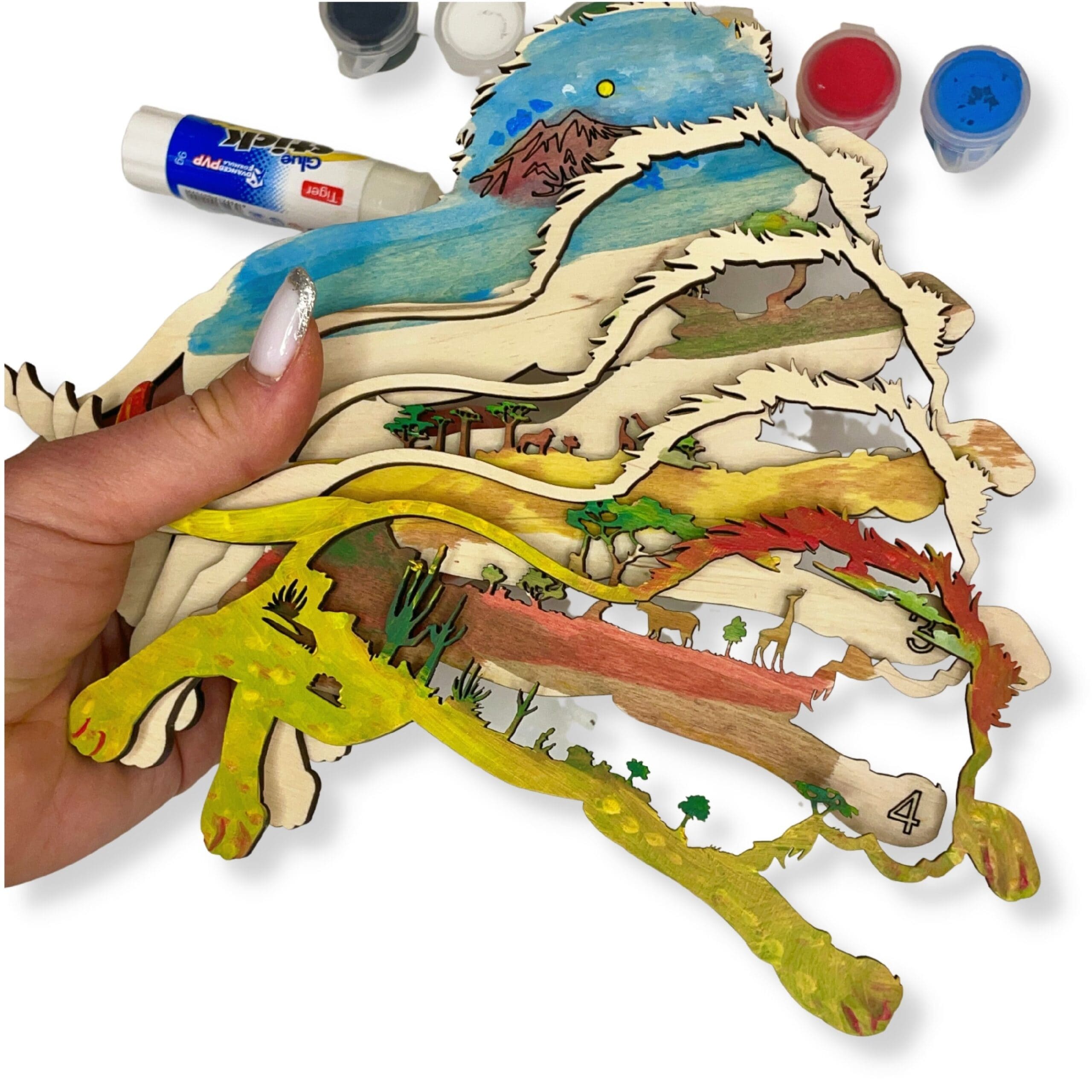 3D Wooden coloring kit Lion