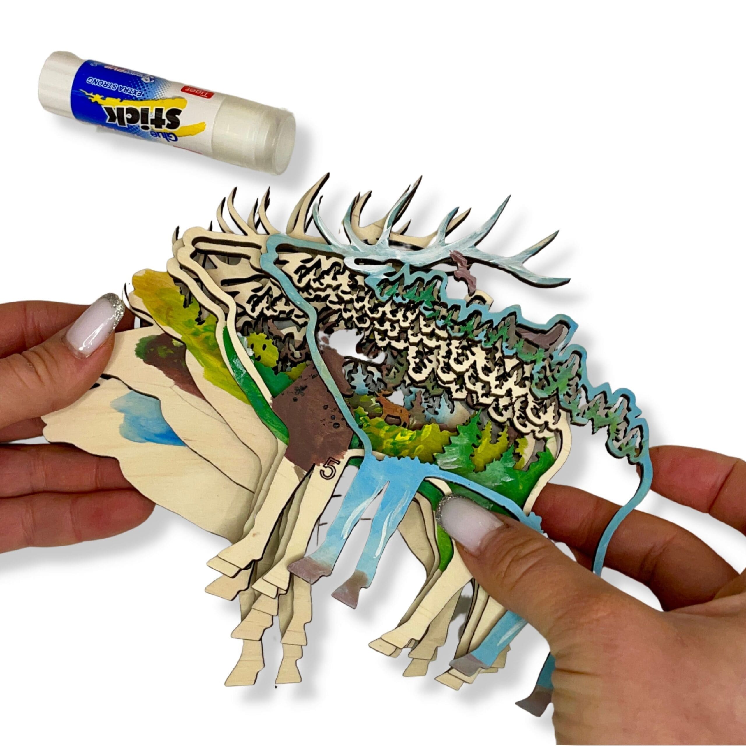 3D Wooden coloring kit Deer