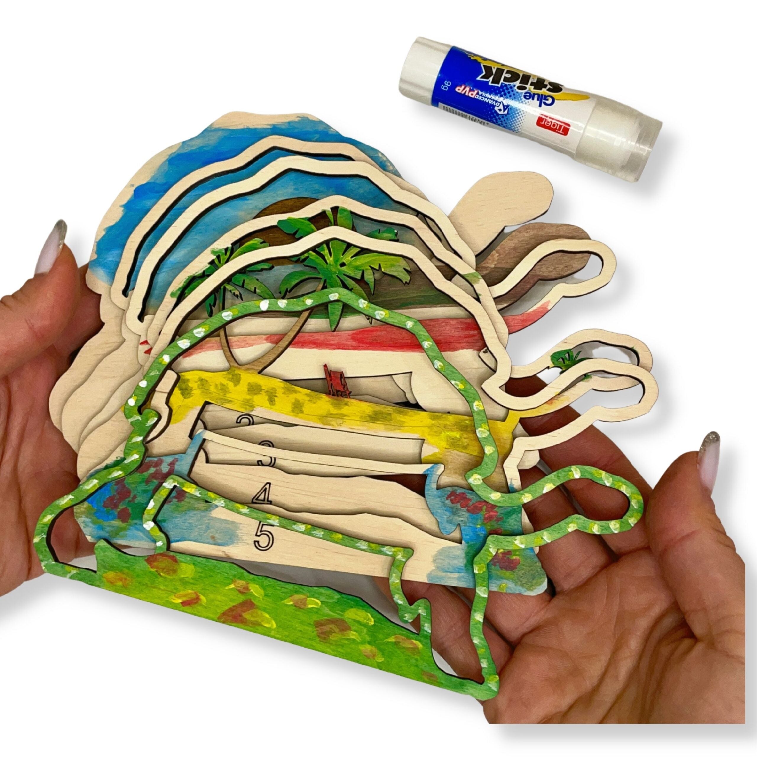 3D Wooden coloring kit Turtle