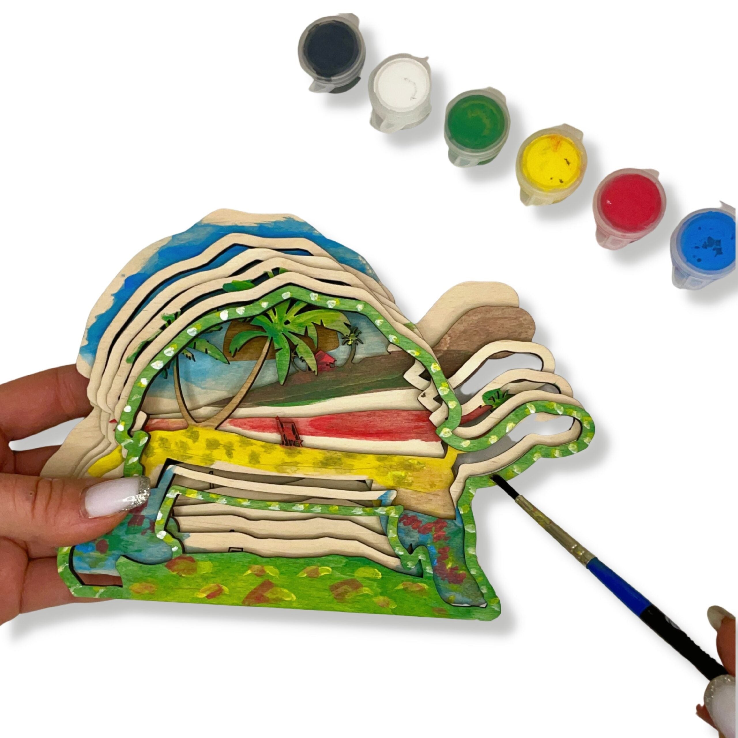 3D Wooden coloring kit Turtle