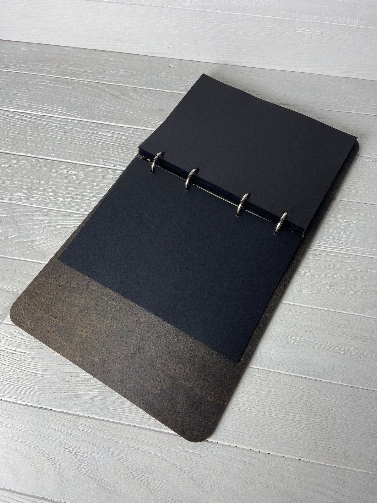 Leather-bound wooden notebook MapMonde