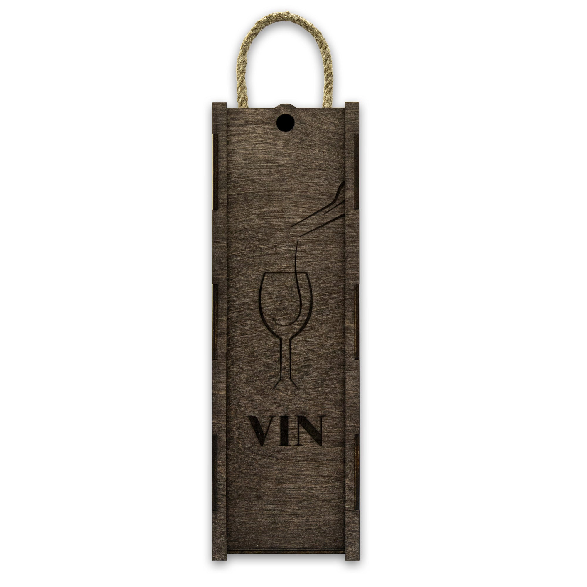 Wooden wine box with cord "Glass"