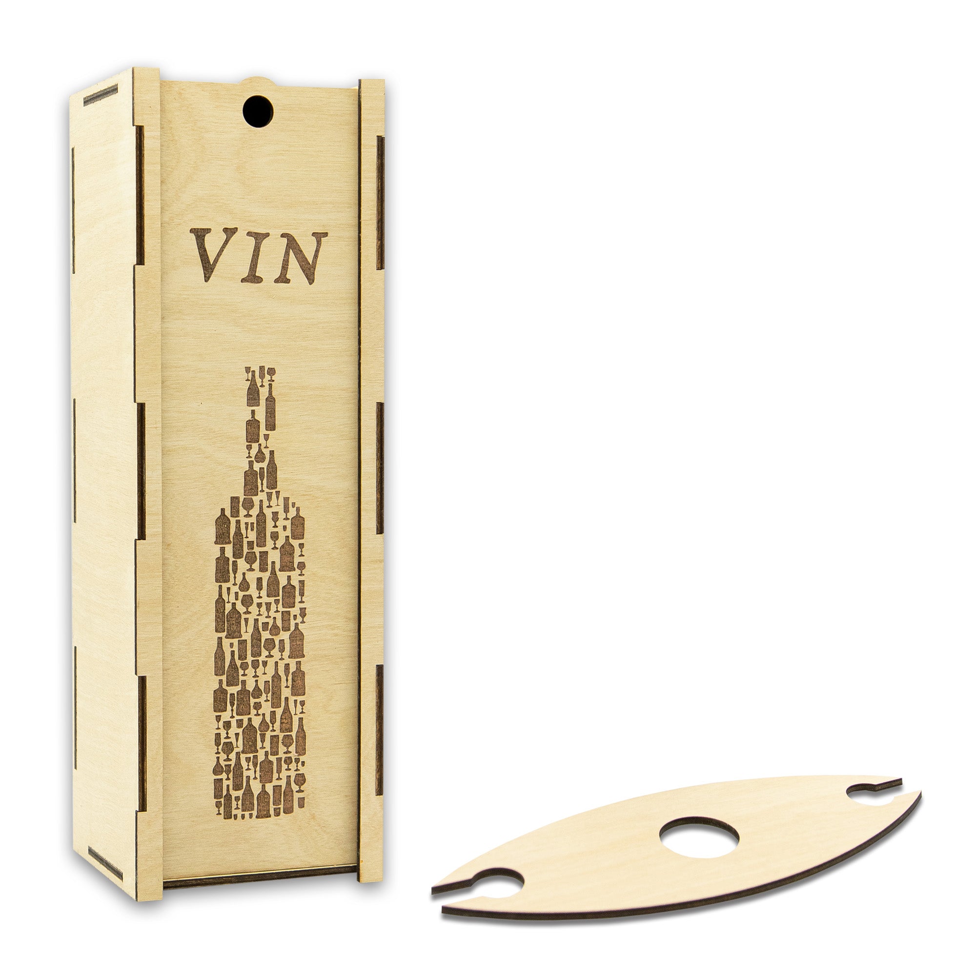 "Bottle" light wooden wine box