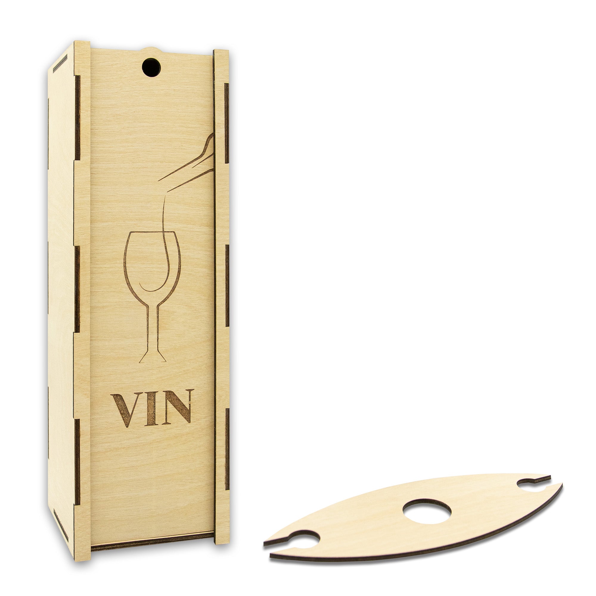 "Glass" light wooden wine box
