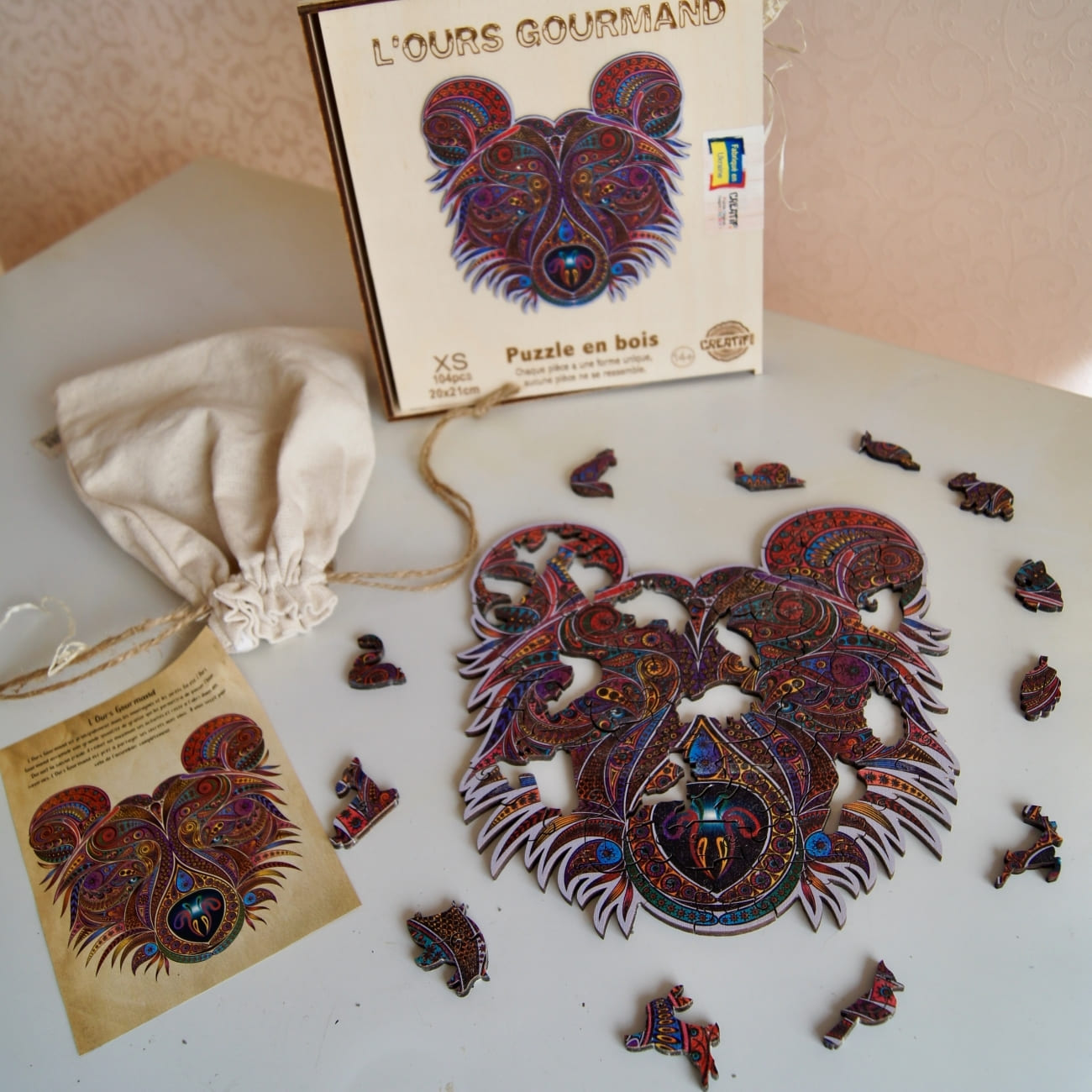Foodie Bear Wooden Puzzle