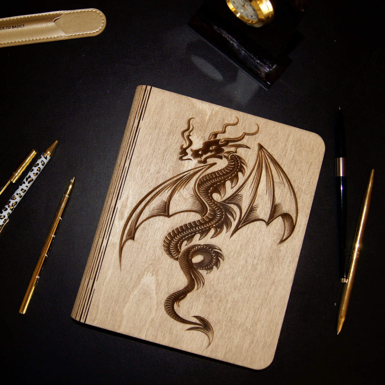 Wooden notebook Dragon