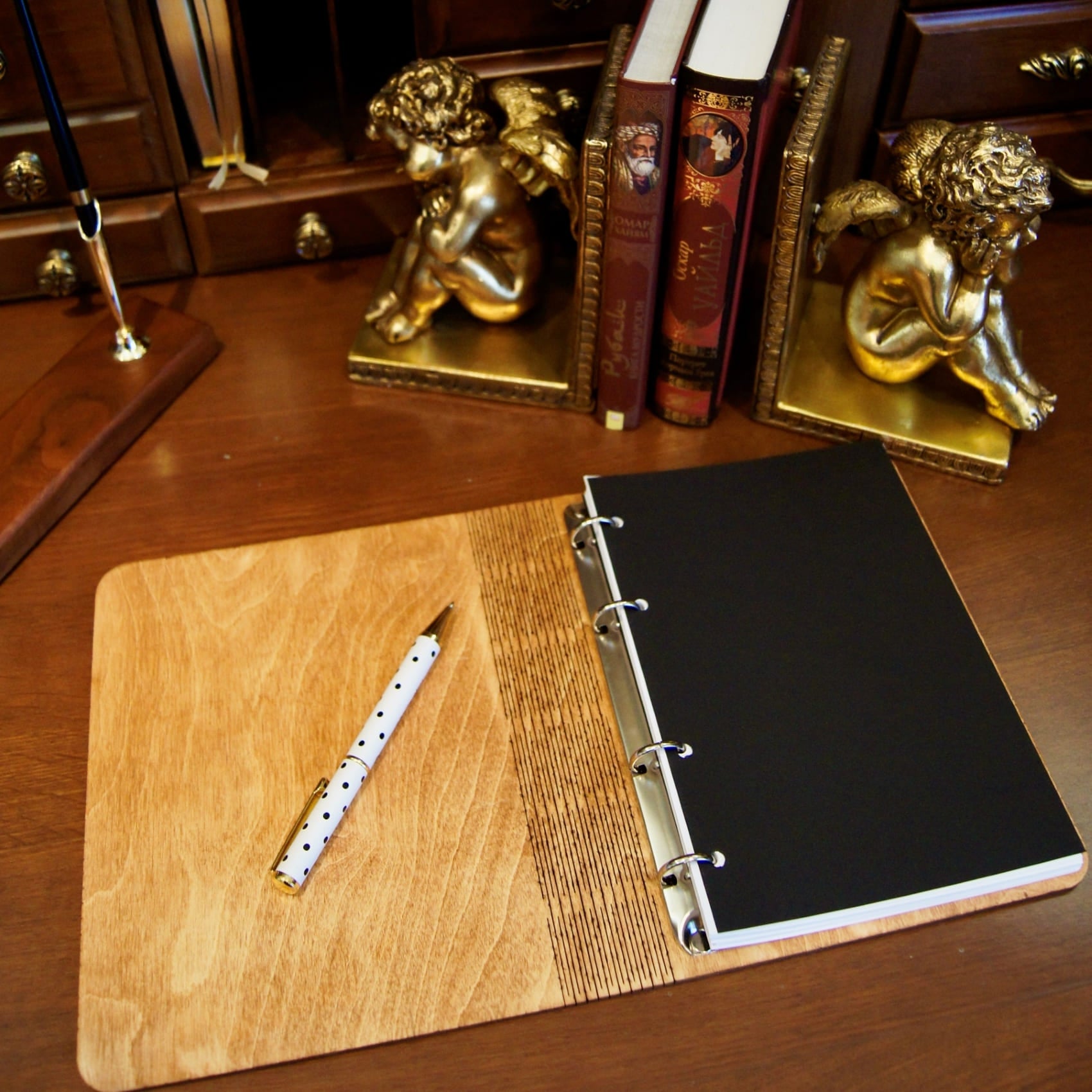 Wooden notebook Travel