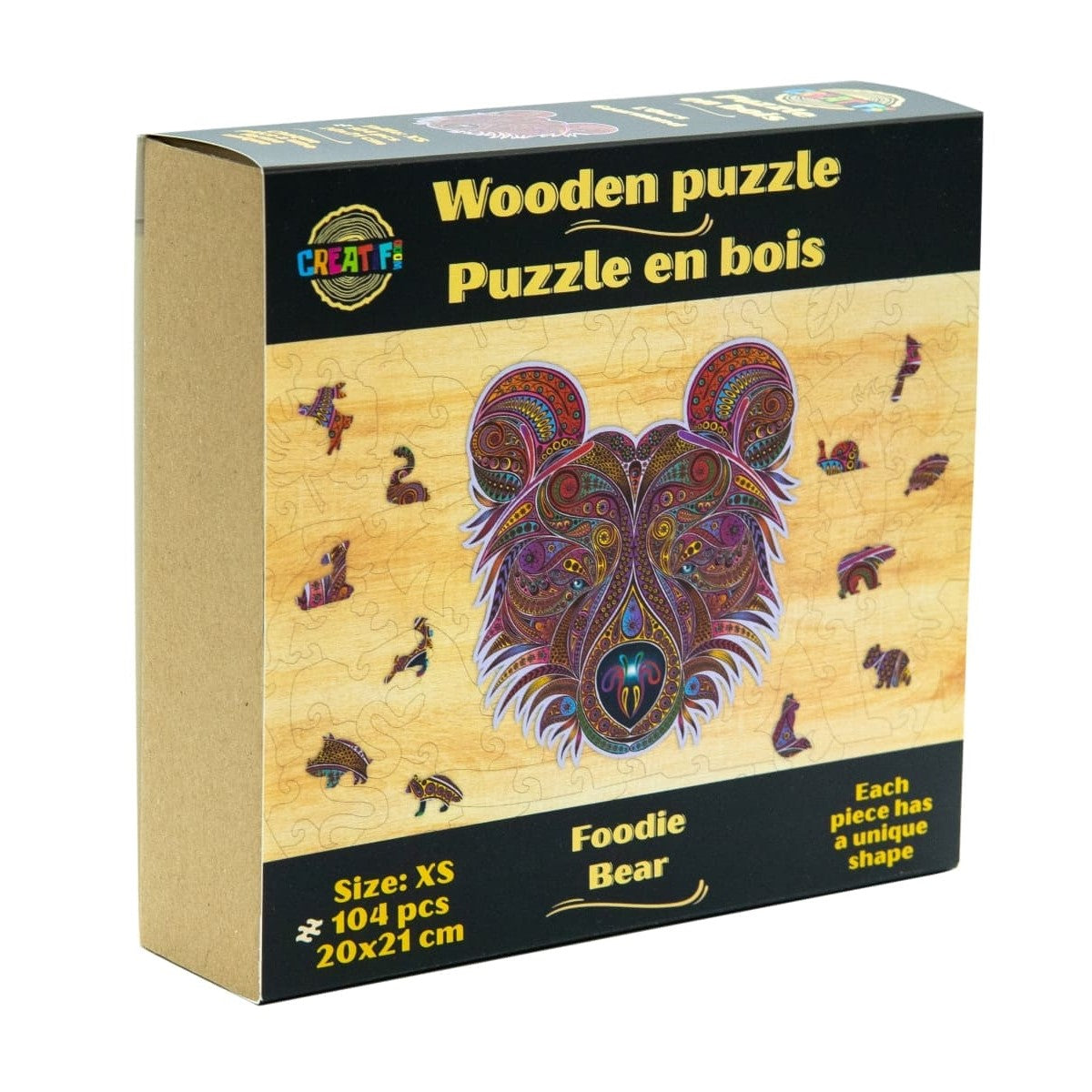 Foodie Bear Wooden Puzzle #Box_Cardboard box