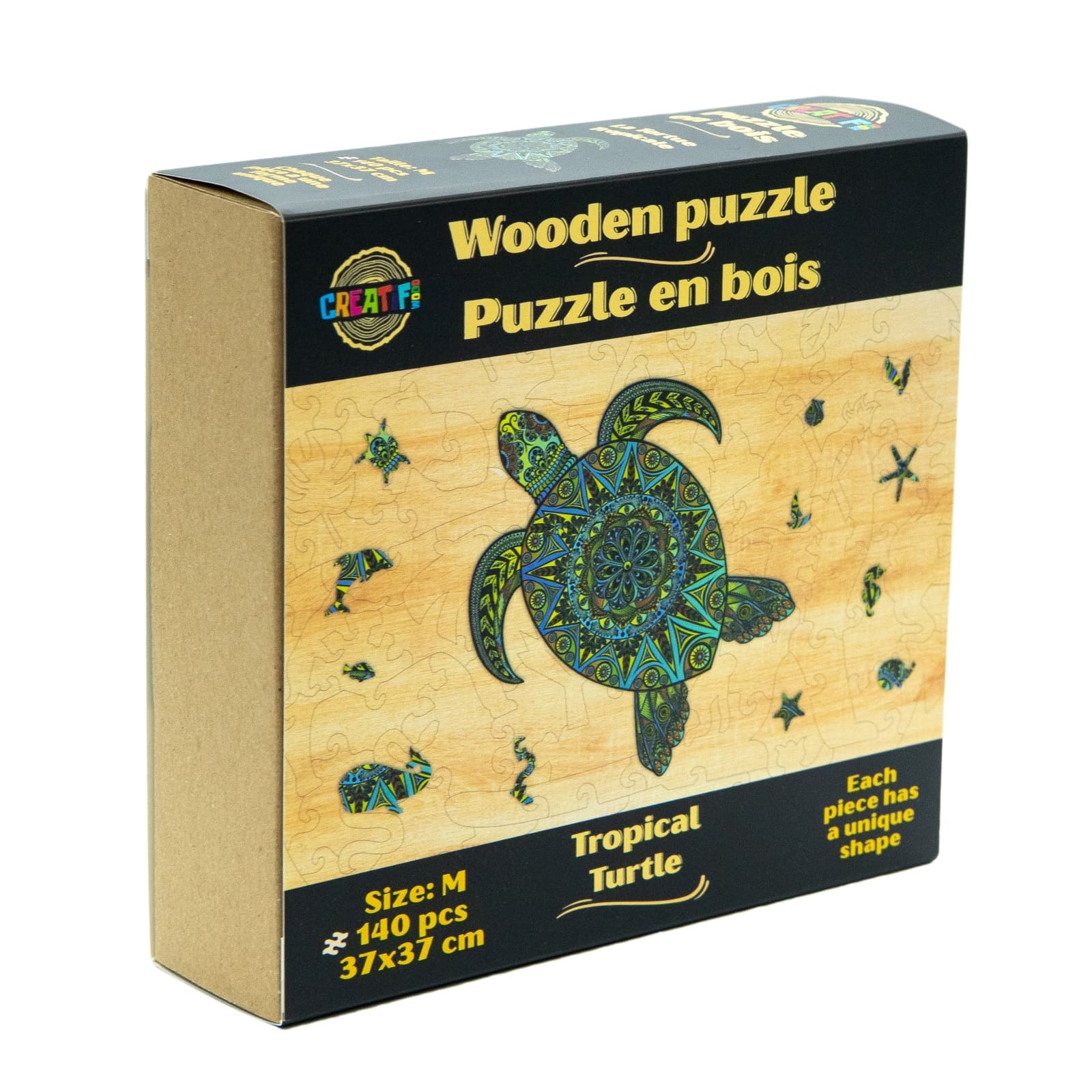 Tropical Turtle Wooden Puzzle #Box_Cardboard box