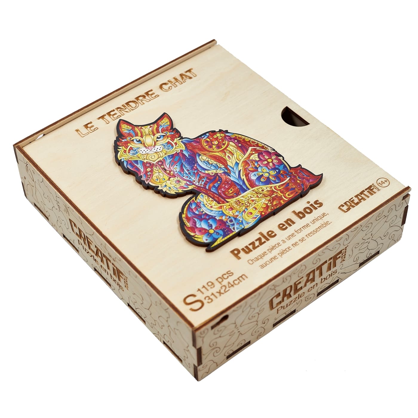 Gentle Cat Wooden Puzzle #Box_Wooden box