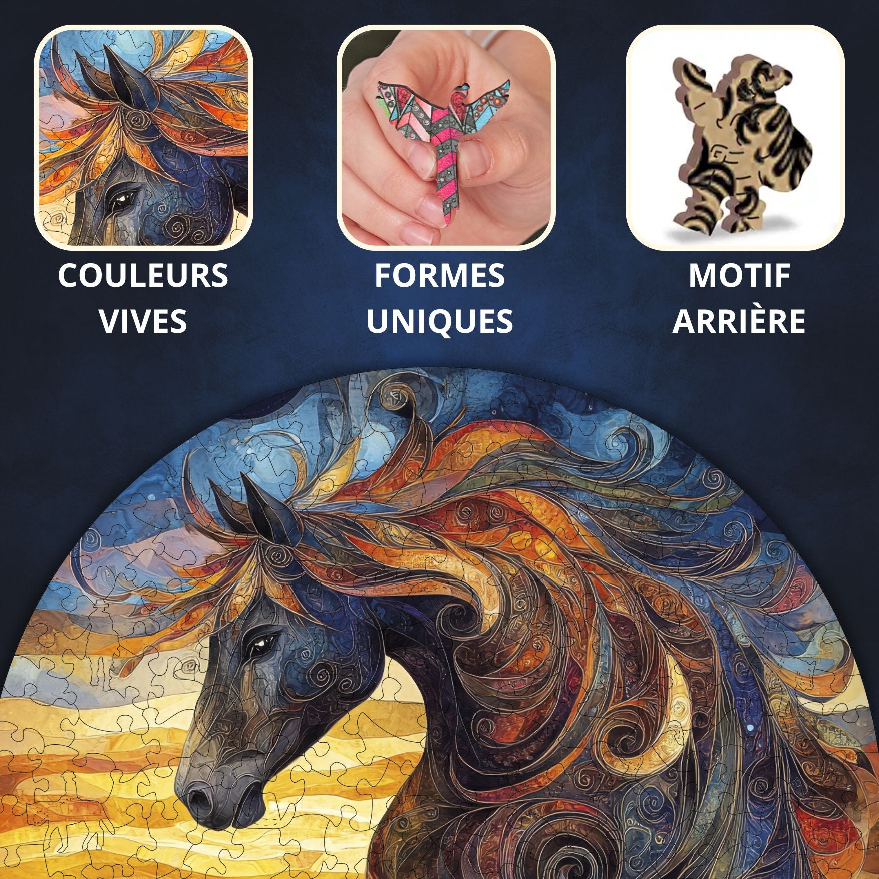 Cheval tempête Puzzle en bois