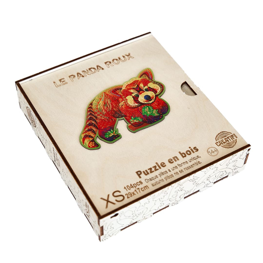 Red Panda Wooden Puzzle #Box_Wooden box