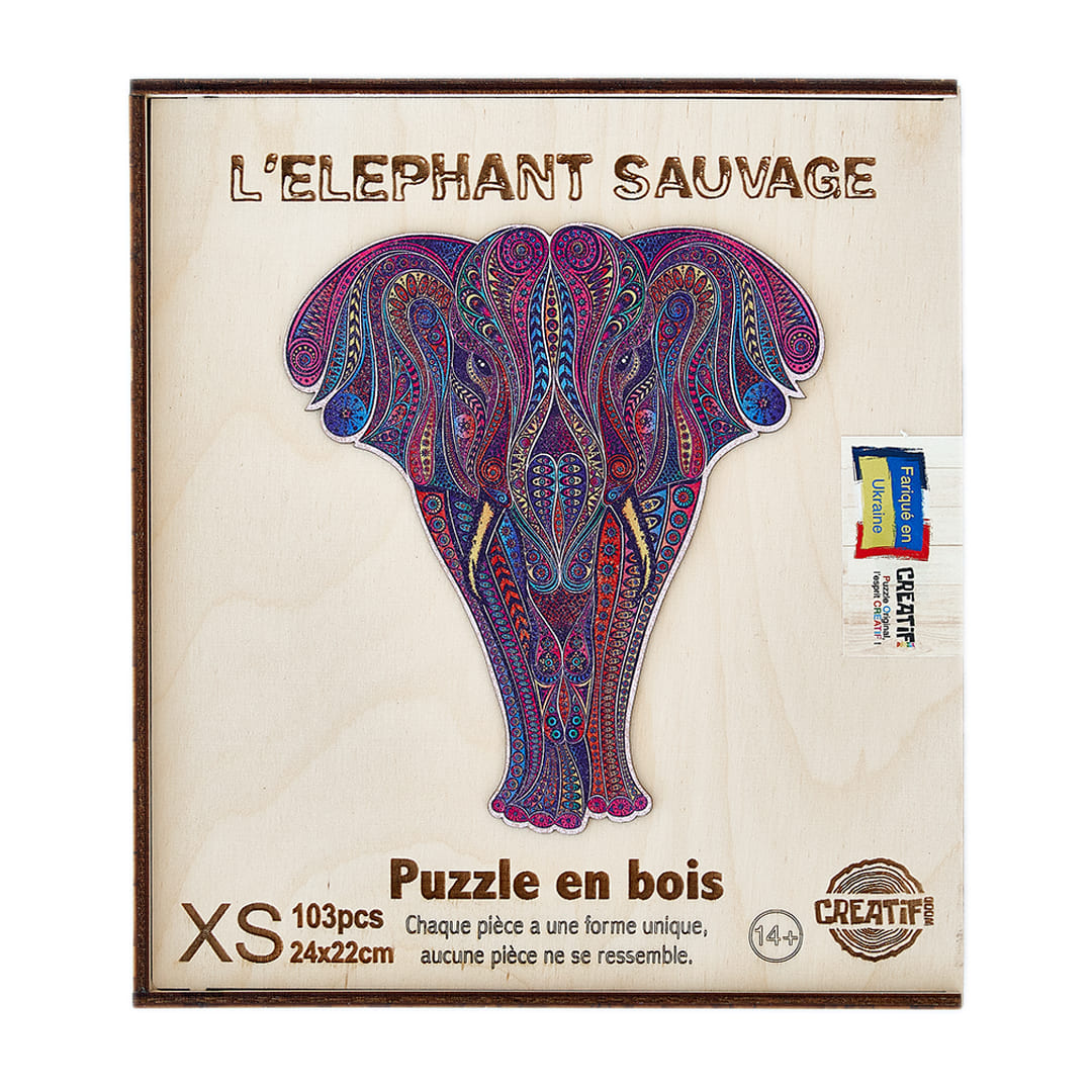 The Wild Elephant Wooden Puzzle #Box_Wooden box