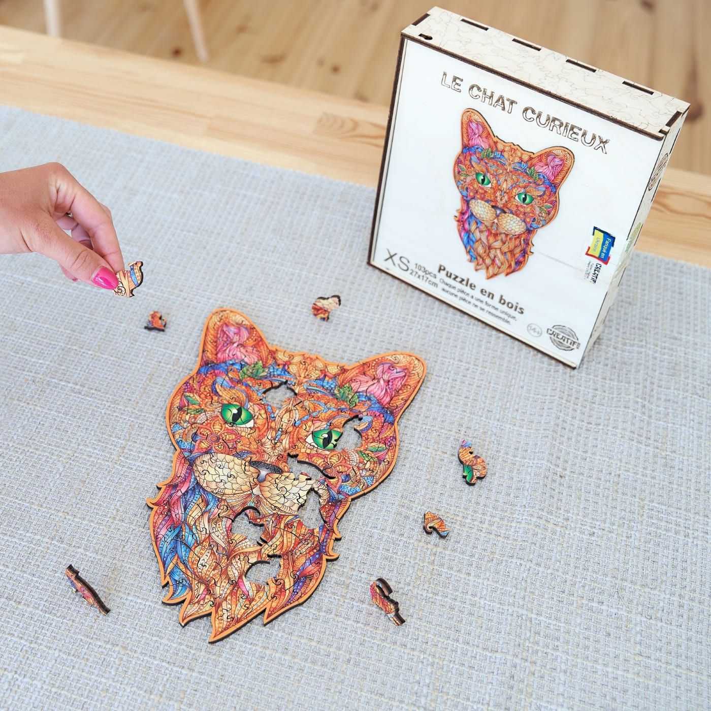 The Curious Cat Wooden Puzzle