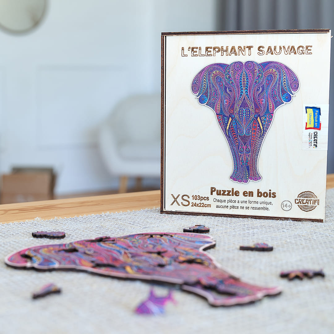 The Wild Elephant Wooden Puzzle #Box_Wooden box