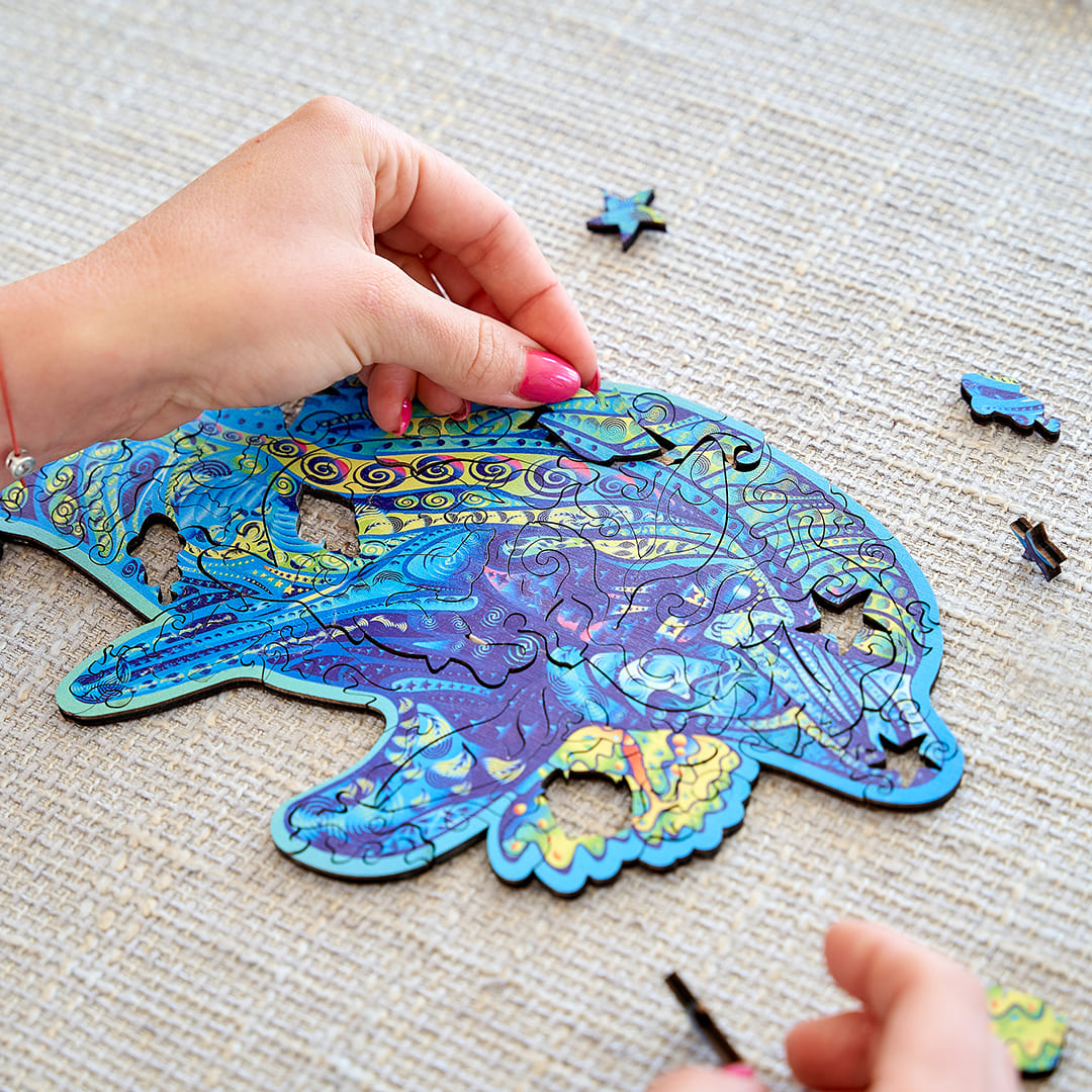 Playful Dolphin Wooden Puzzle