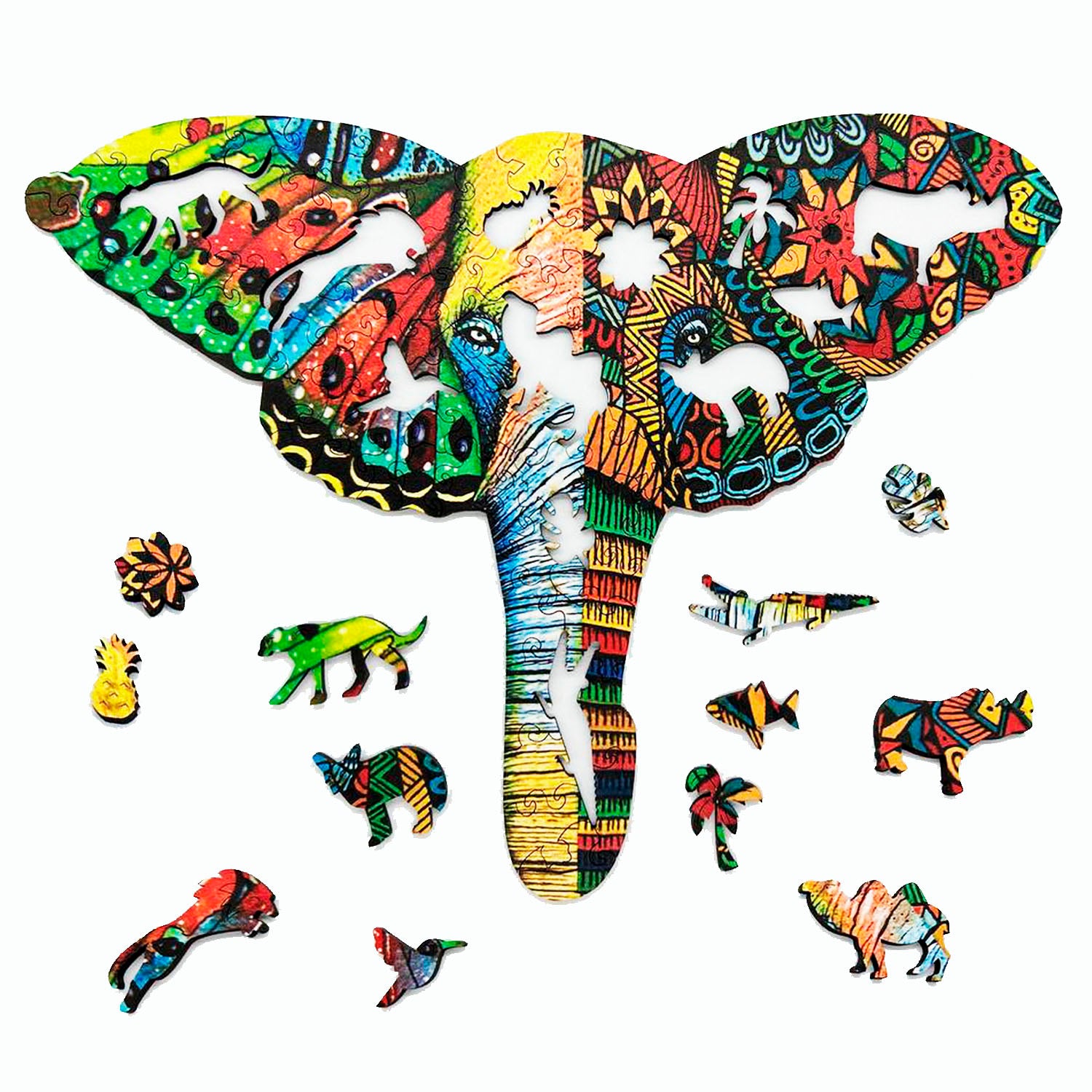 The Watercolour Elephant Wooden Puzzle