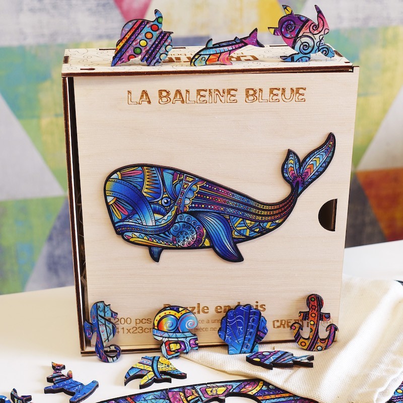 Blue Whale Wooden Puzzle #Box_Wooden box