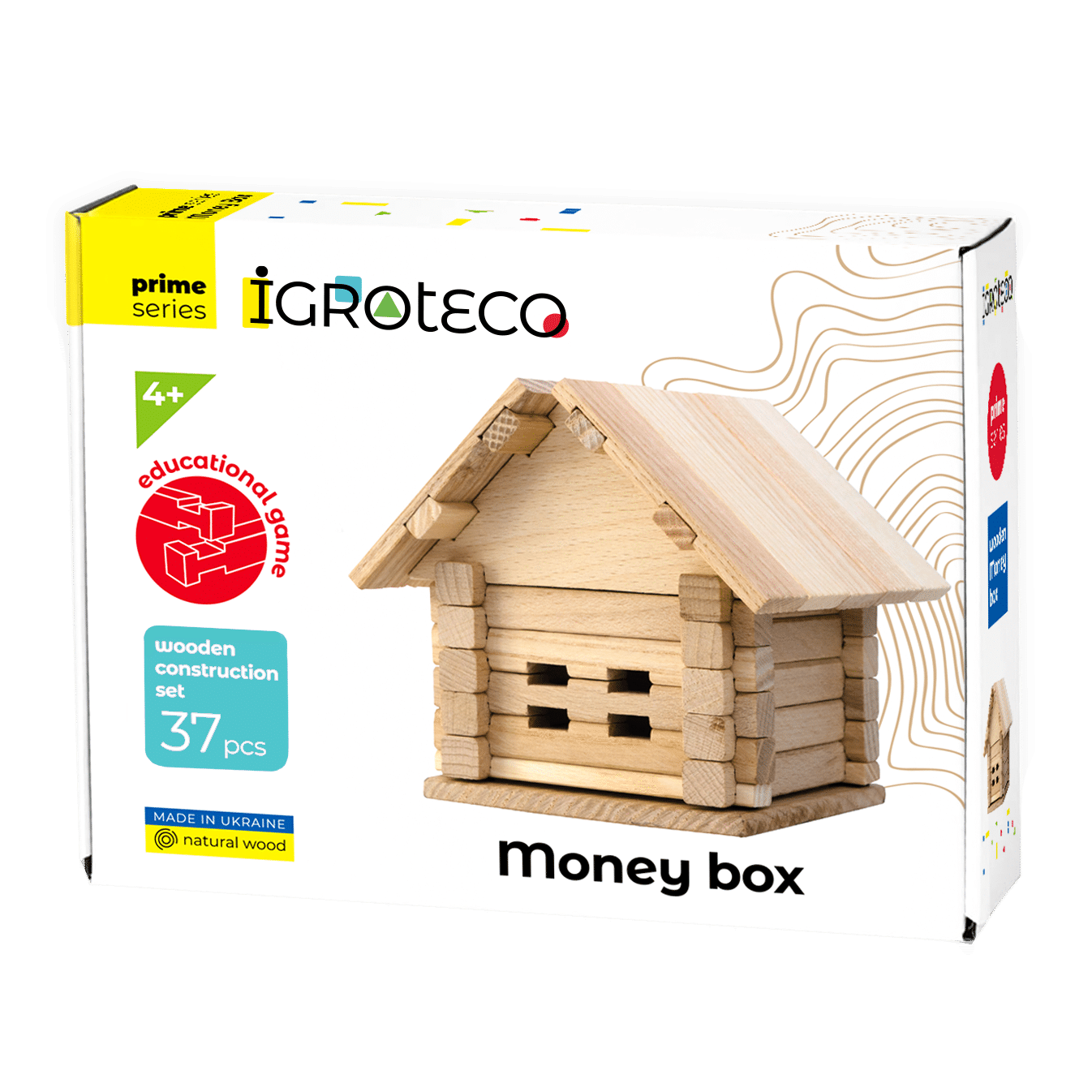 Money Box Wooden Construction Set, 37 pieces