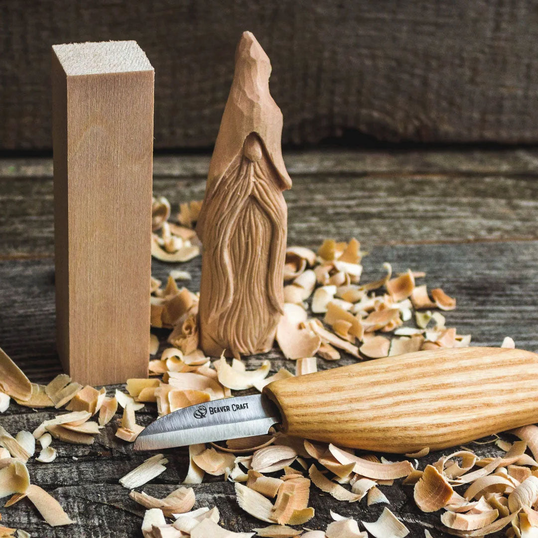 Kit de sculpture sur bois « Magicien » pour débutants