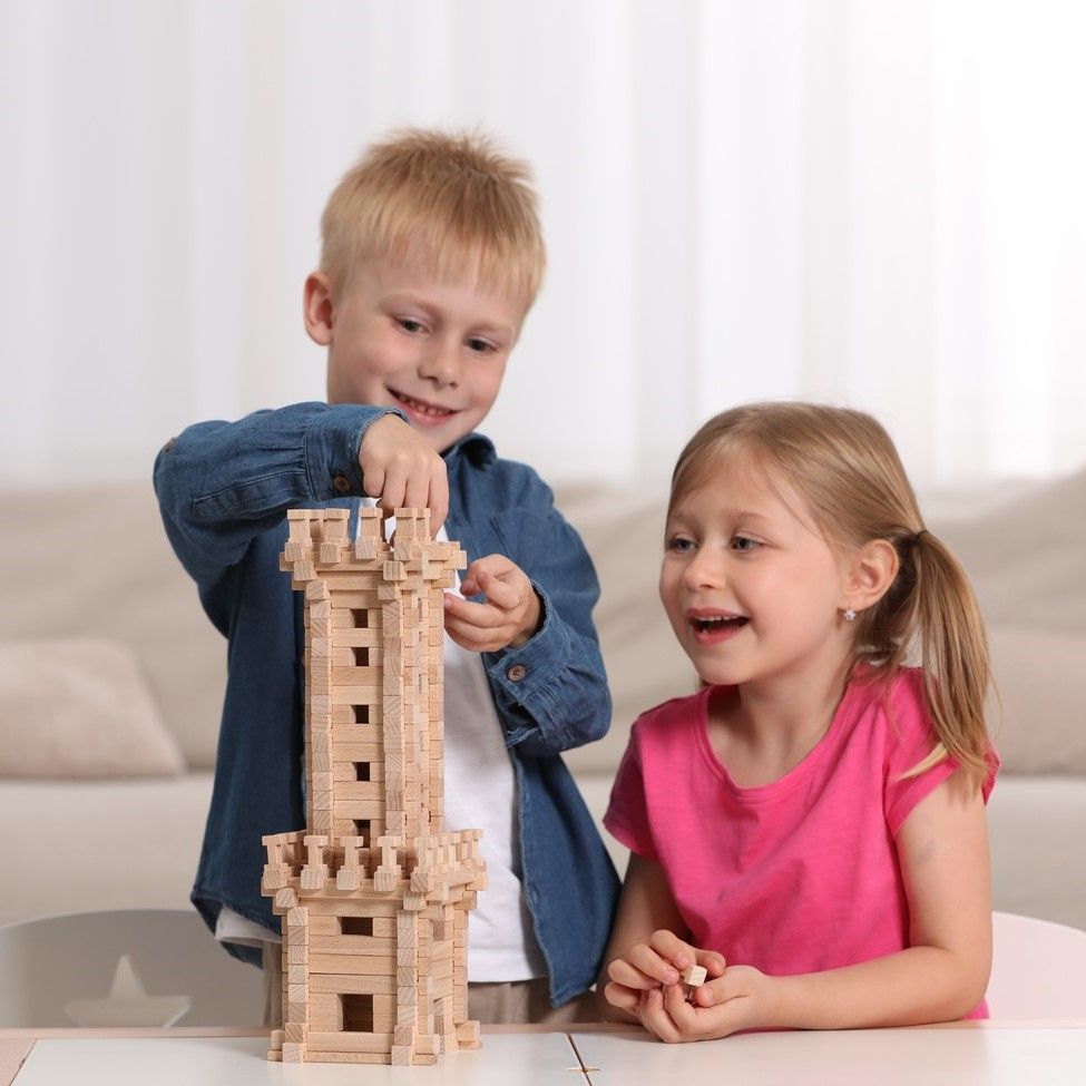 Tower Wooden Construction Set, 213 pieces