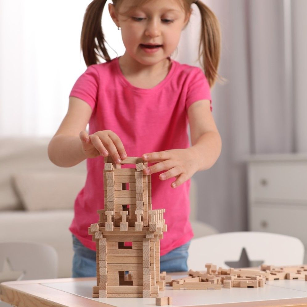 Tower Wooden Construction Set, 213 pieces