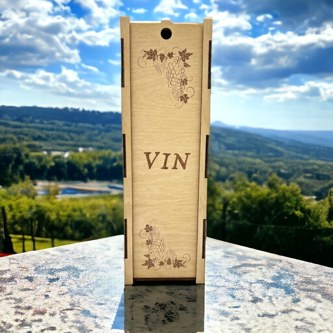 "Grape" light wooden wine box