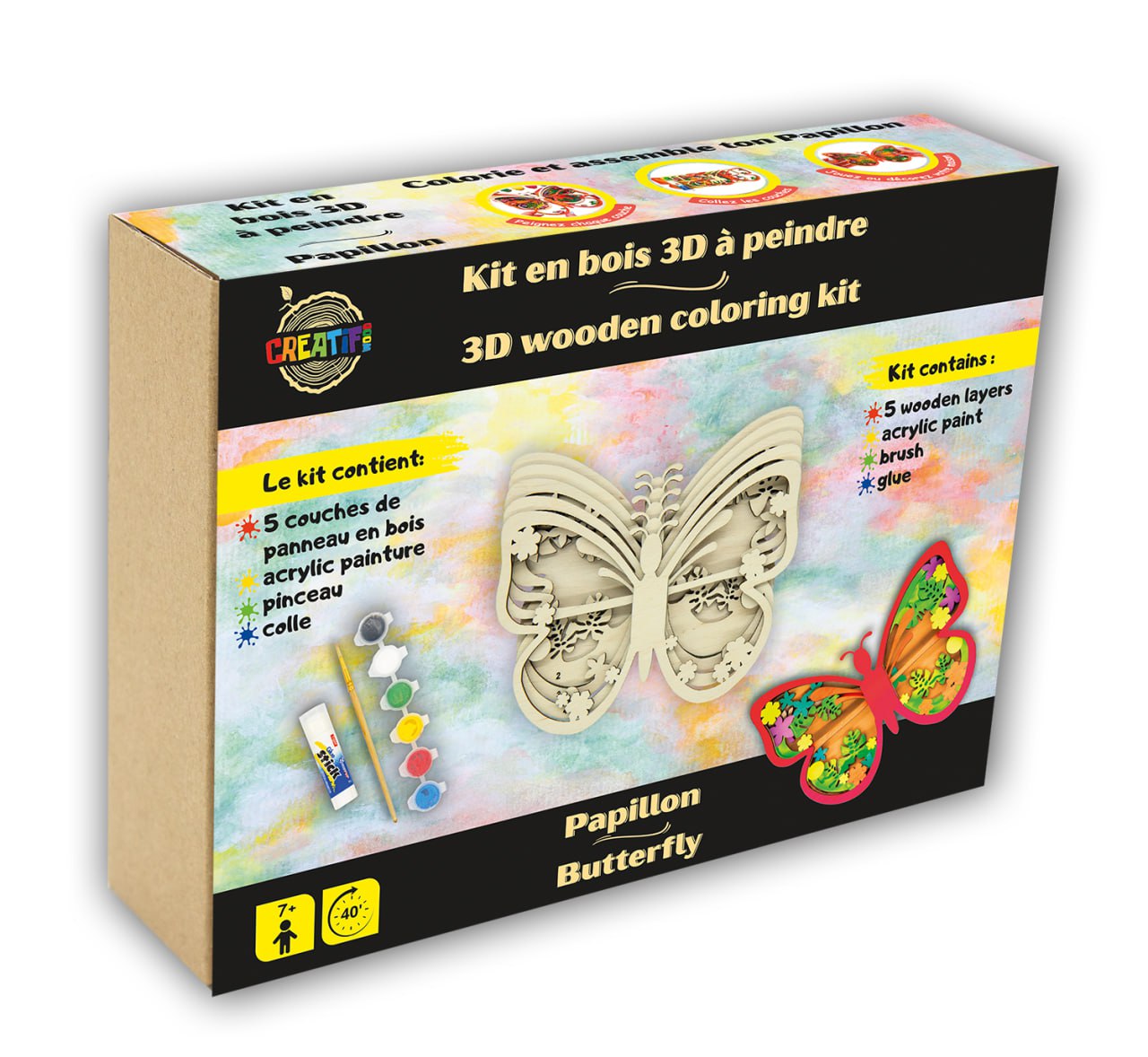 3D Wooden coloring kit Butterfly