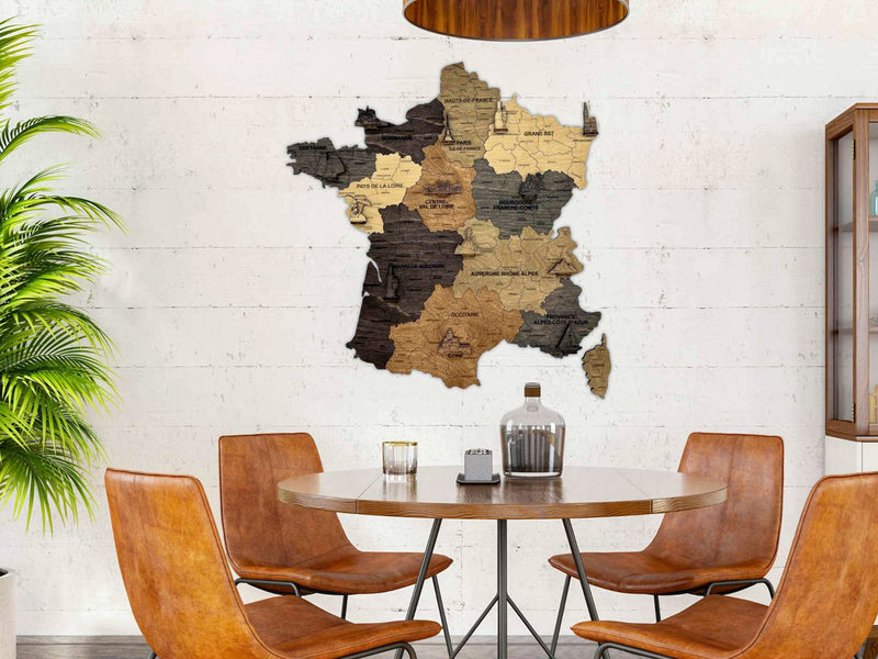 Cartes de France en bois