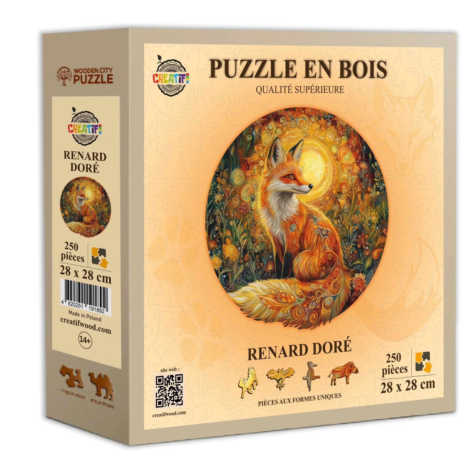 Renard doré  Puzzle en bois