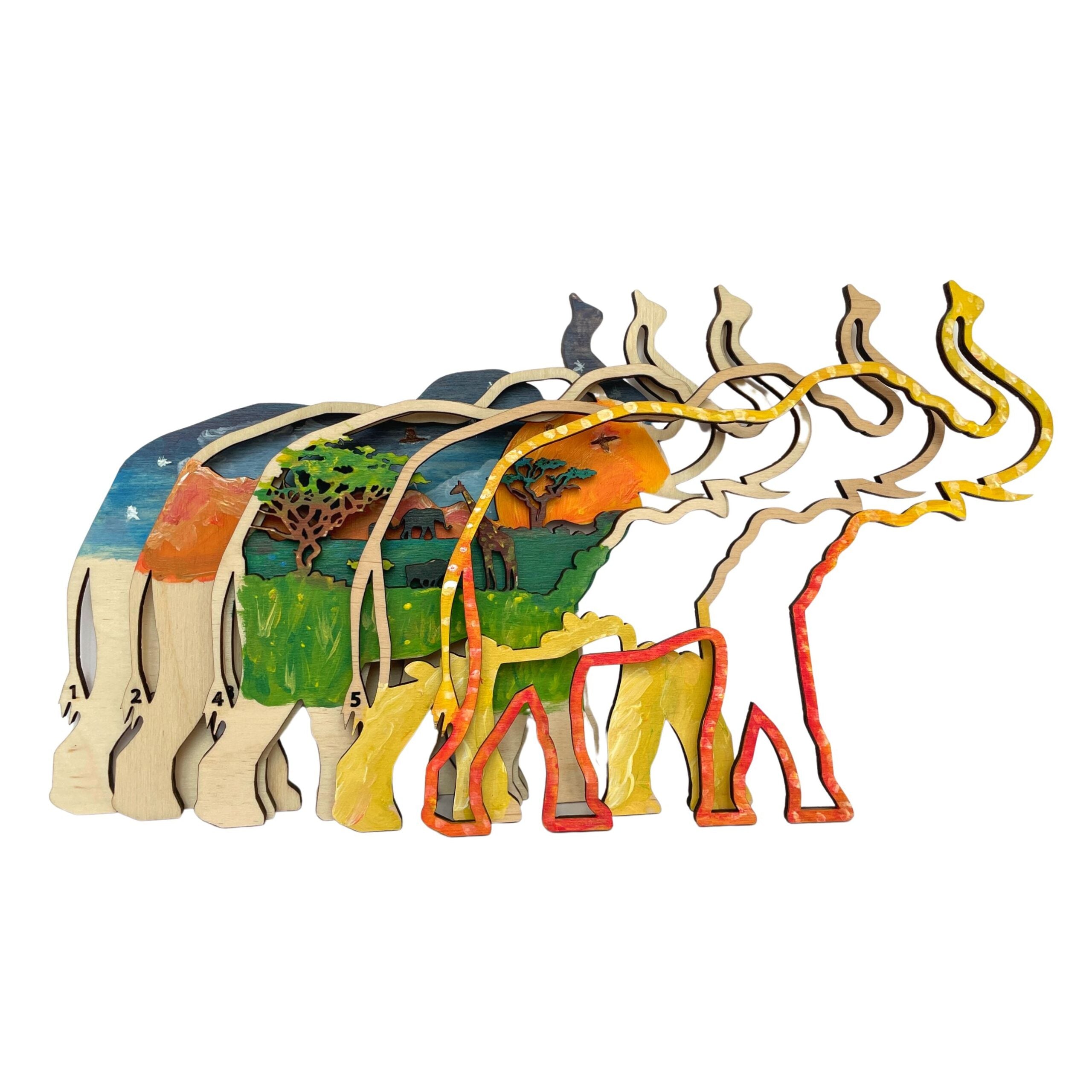 3D Wooden coloring kit Elephant