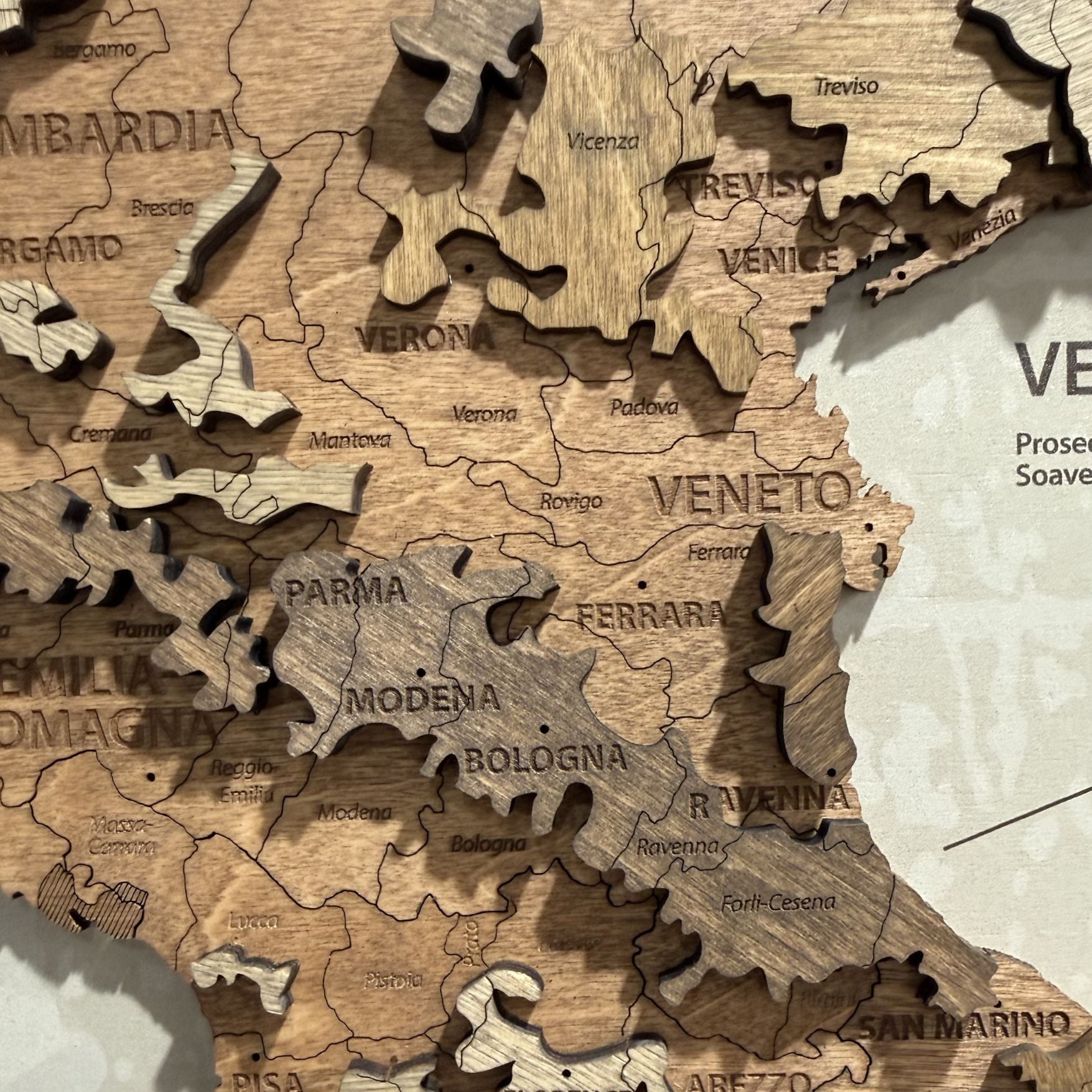 Tableau Carte des vins d’Italie sur panneau