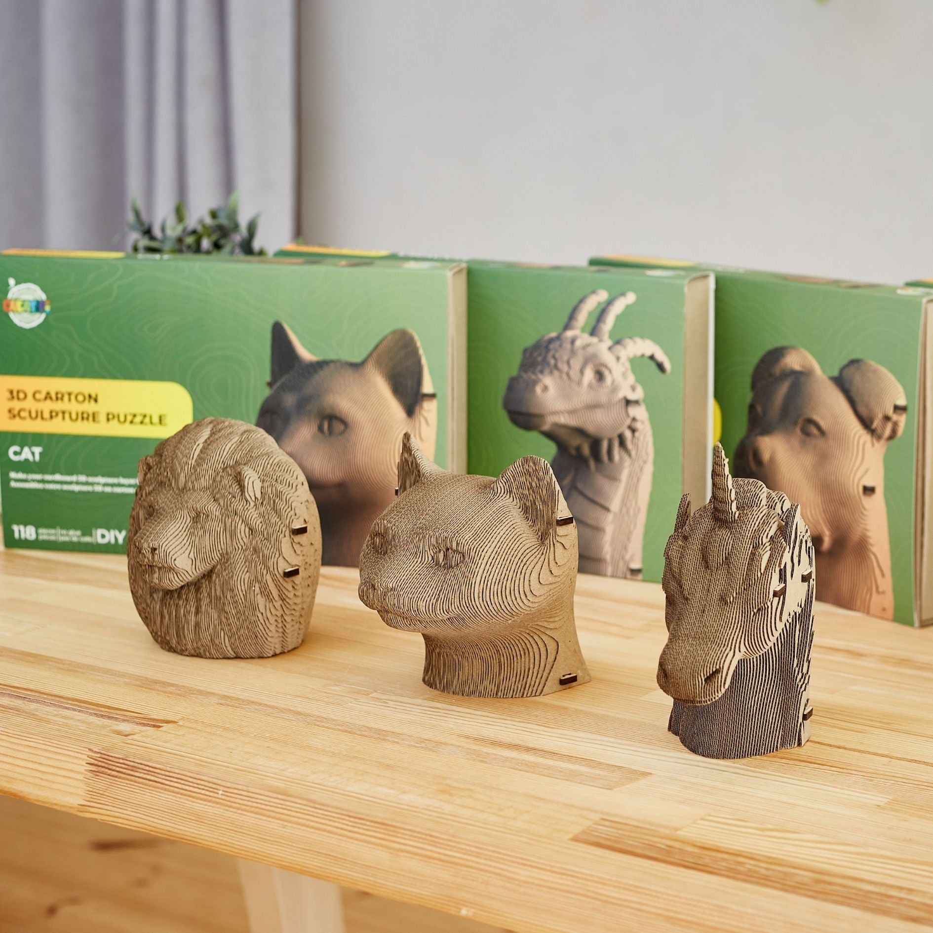 Lion 3D cardboard puzzle-sculpture