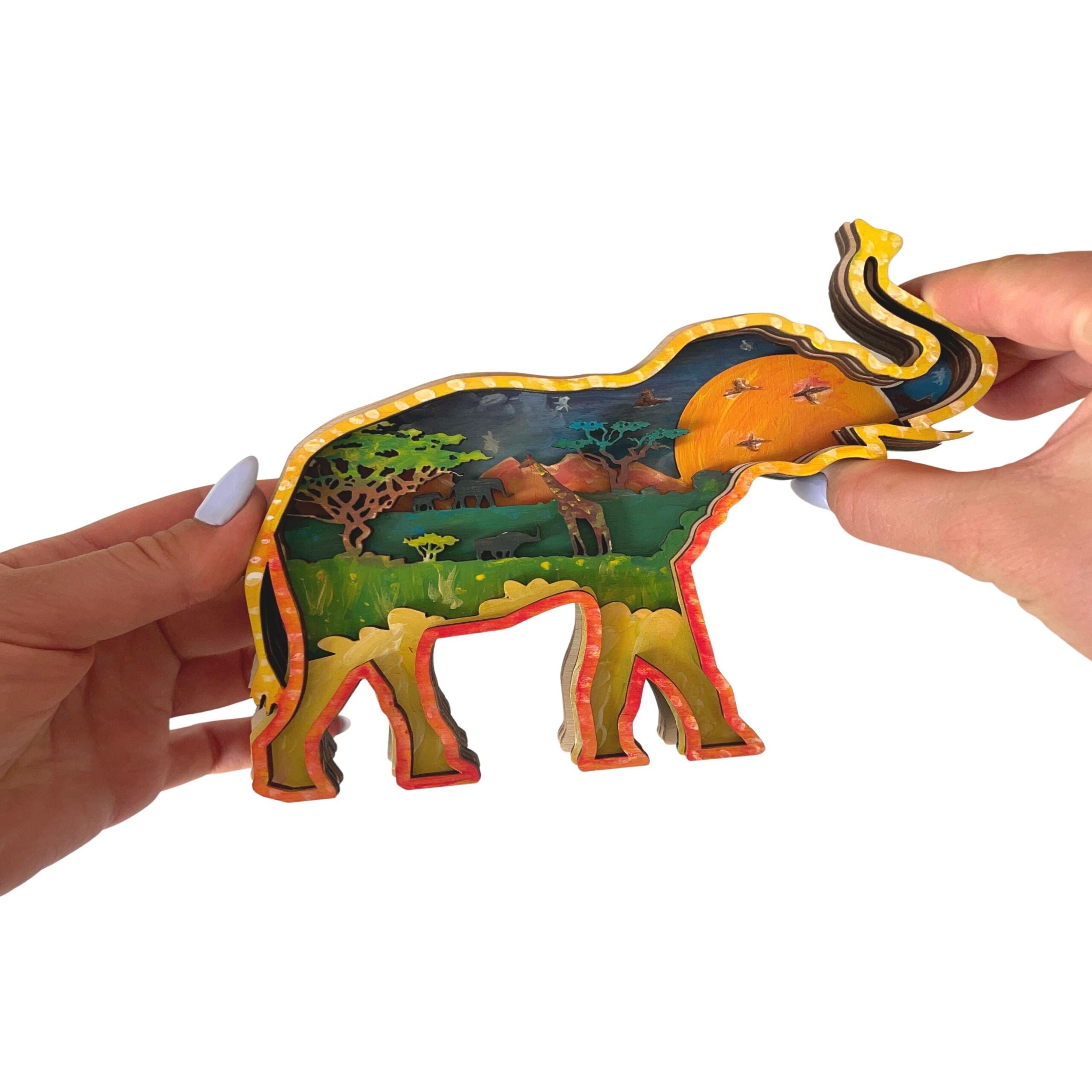 3D Wooden coloring kit Elephant