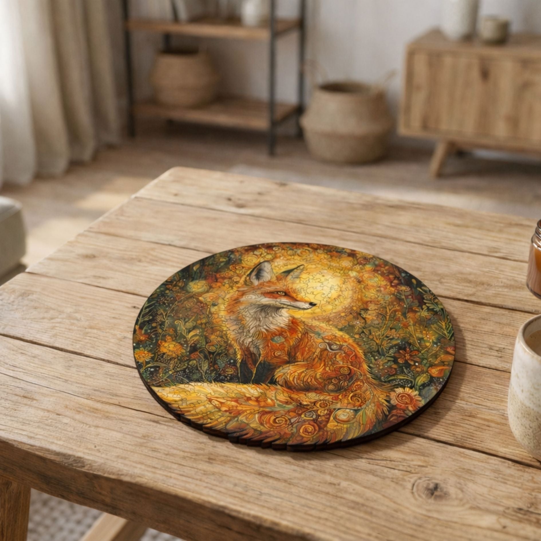 Renard doré  Puzzle en bois
