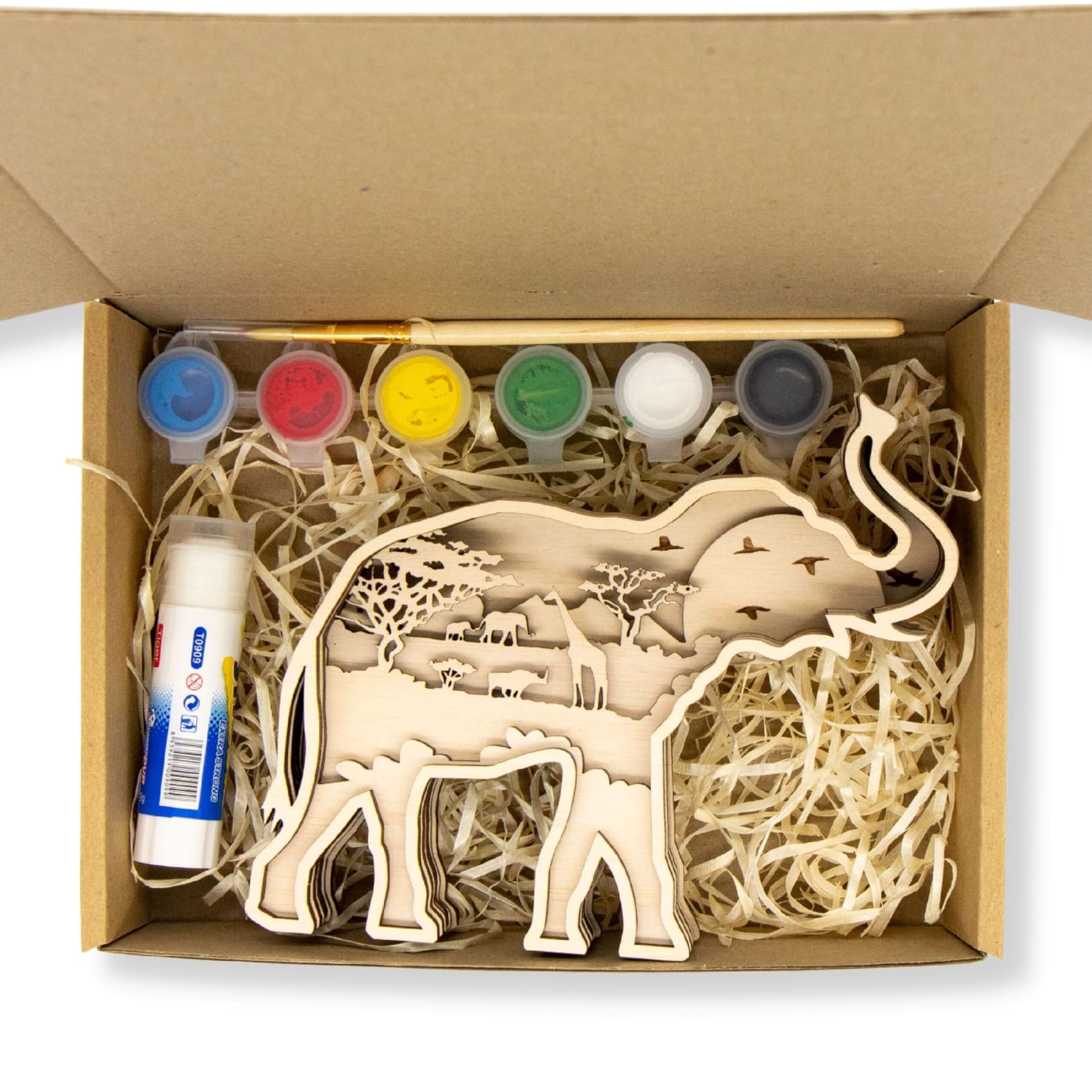 3D Wooden coloring kit Elephant