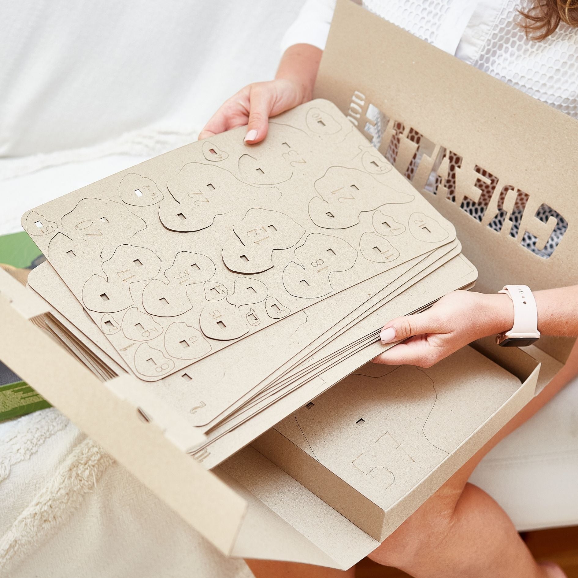 3D cardboard puzzle-sculpture Staffy