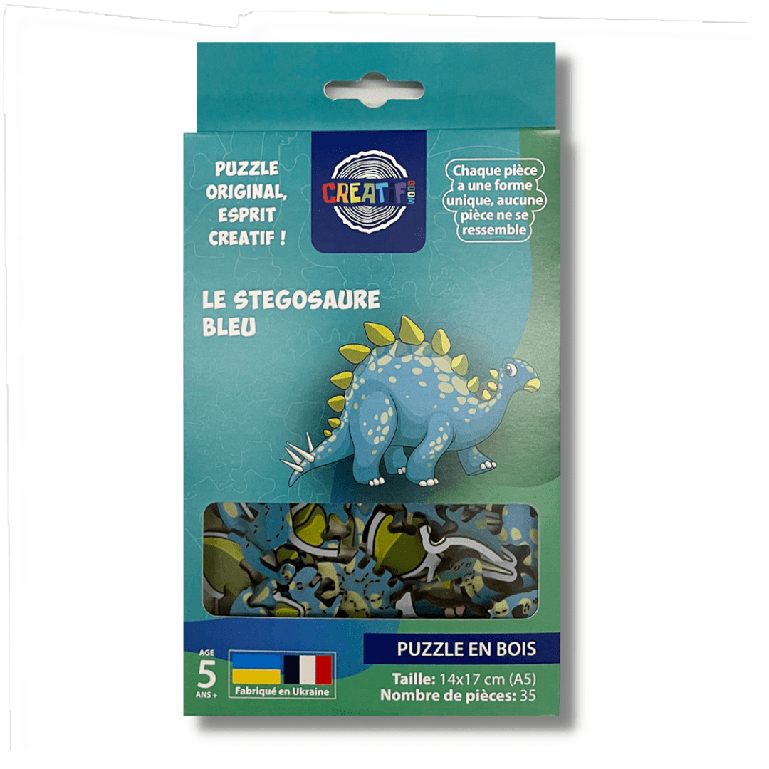 The Blue Stegosaurus Wooden Puzzle