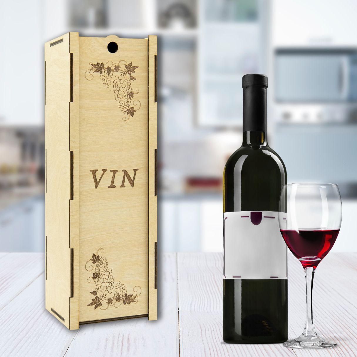 "Grape" light wooden wine box