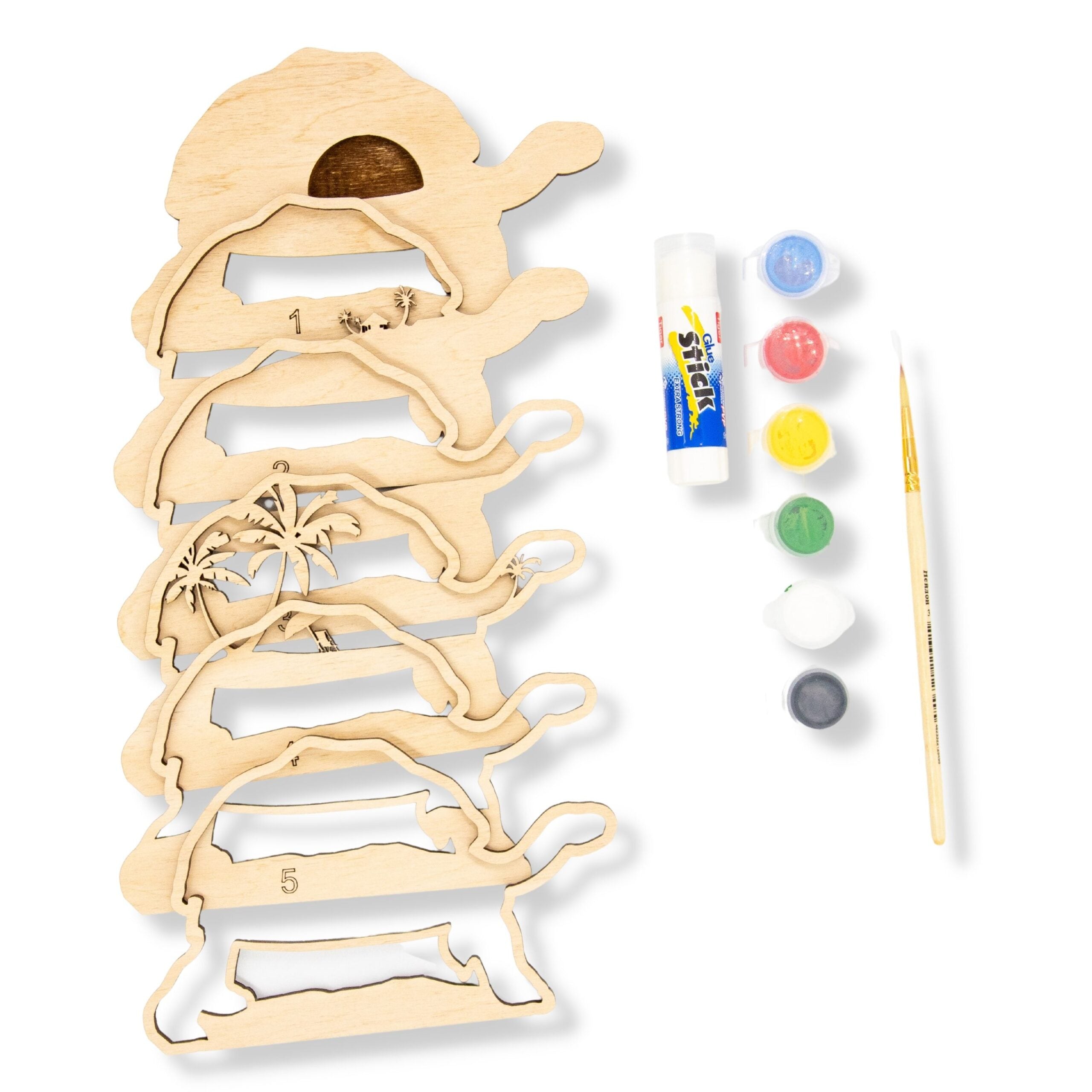3D Wooden coloring kit Turtle