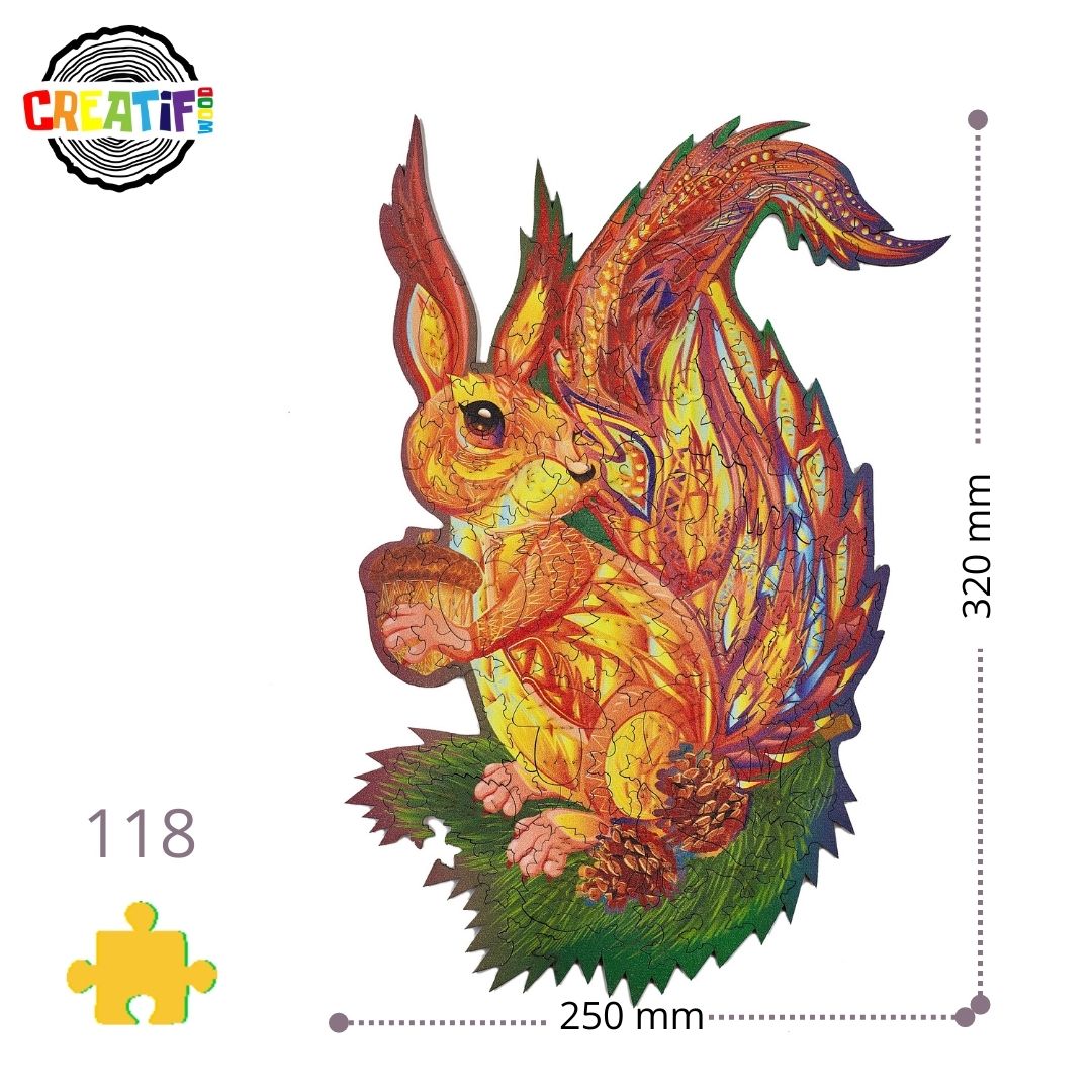The Fluffy Squirrel Wooden Puzzle