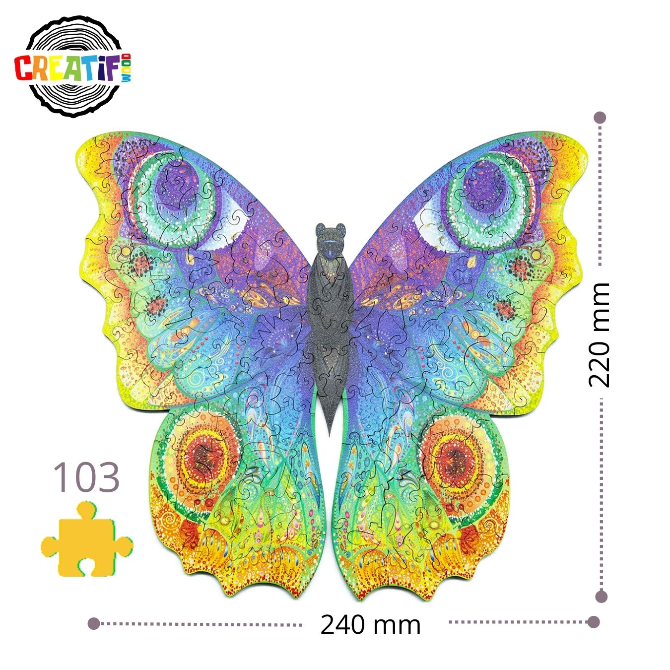 The Luminous Butterfly Wooden Puzzle